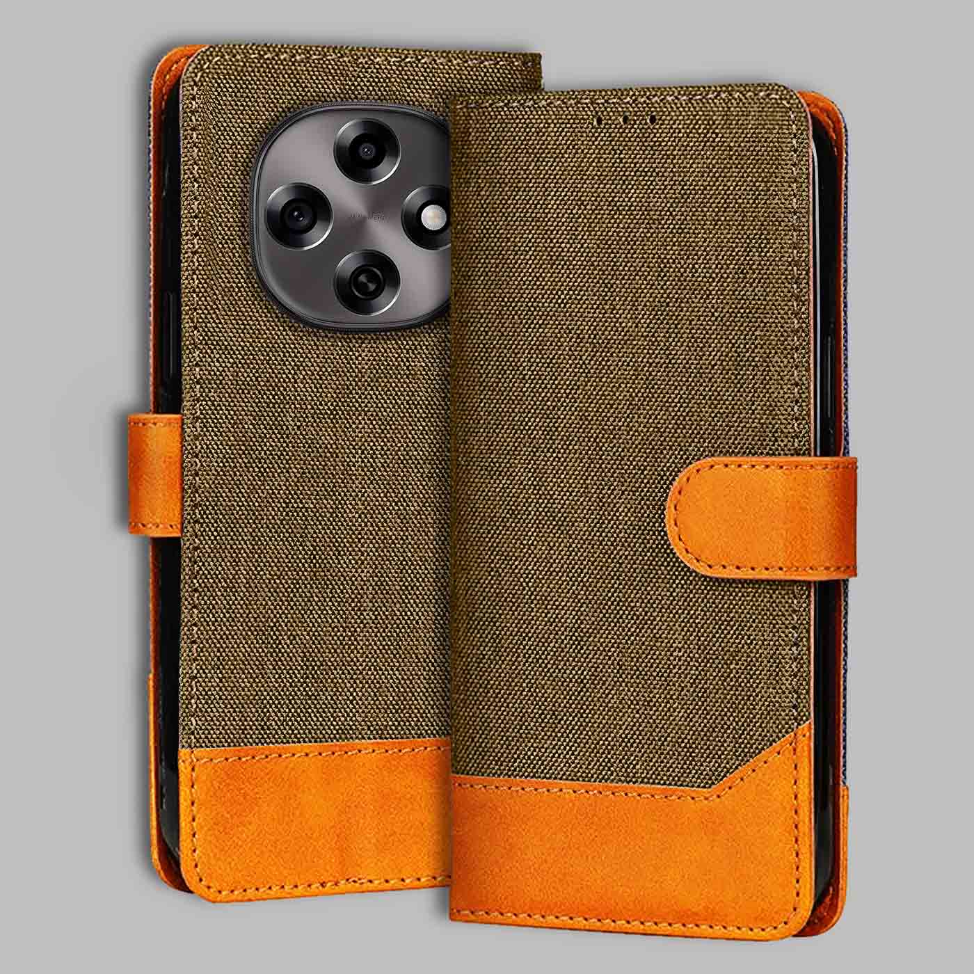 Accesorios Oppo F31 Pro 5G denim flip cover – Dark Brown – Image 1 #color_dark b