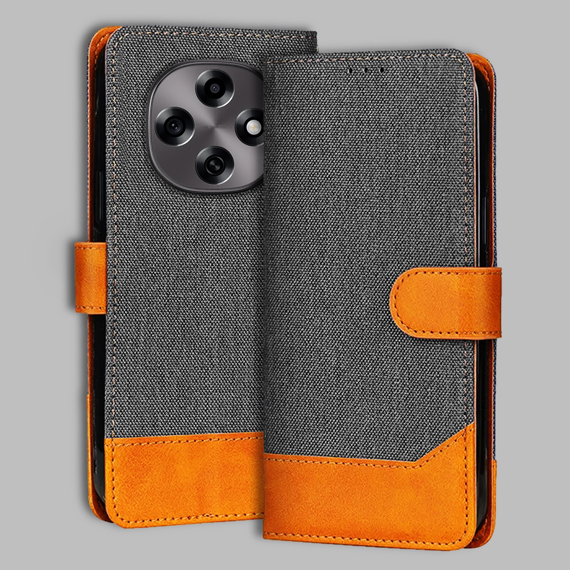 Accesorios Oppo F31 Pro 5G denim flip cover – Grey – Image 1 #color_