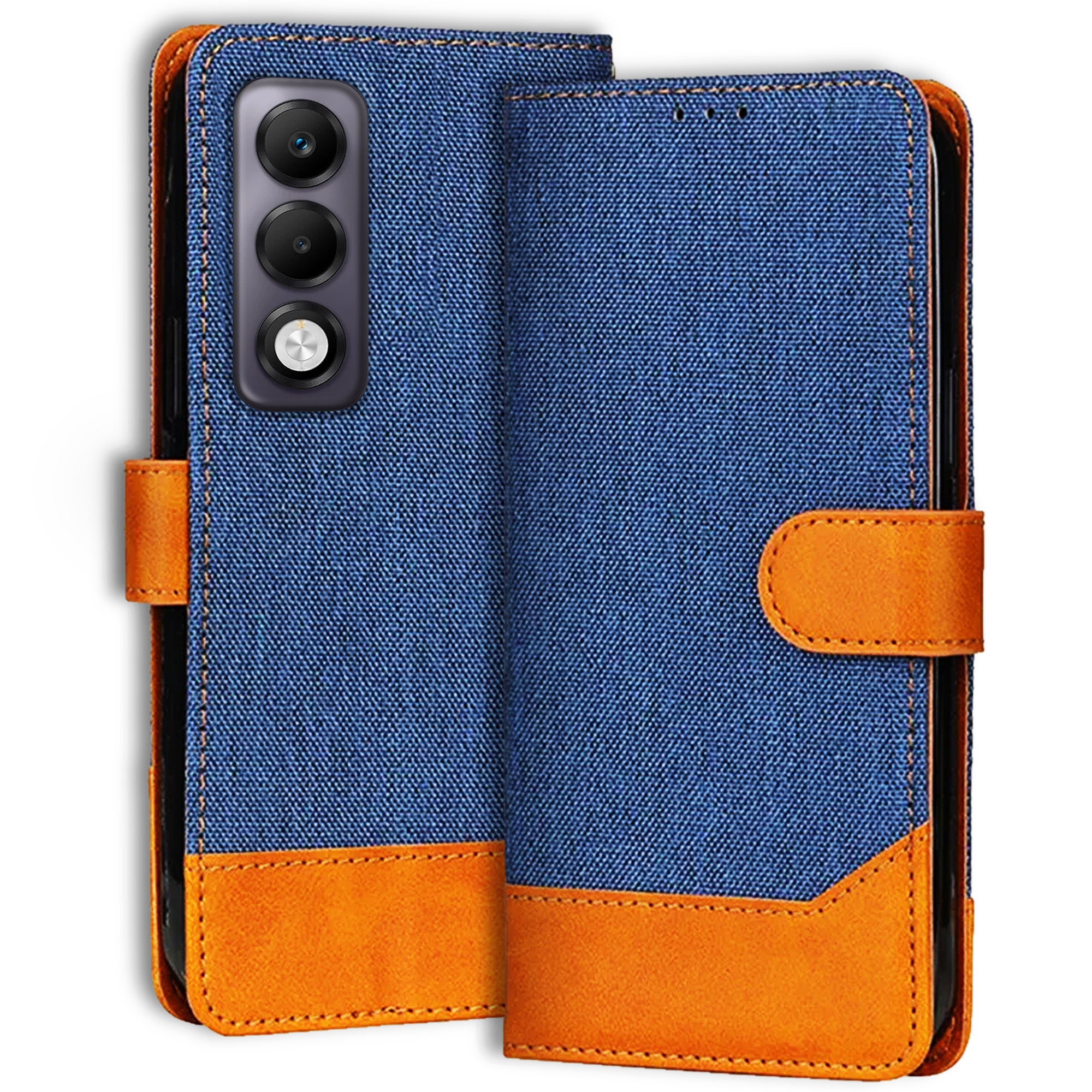 Accesorios Oppo K13X 5G denim flip cover – Blue – Image 1 #color_blue