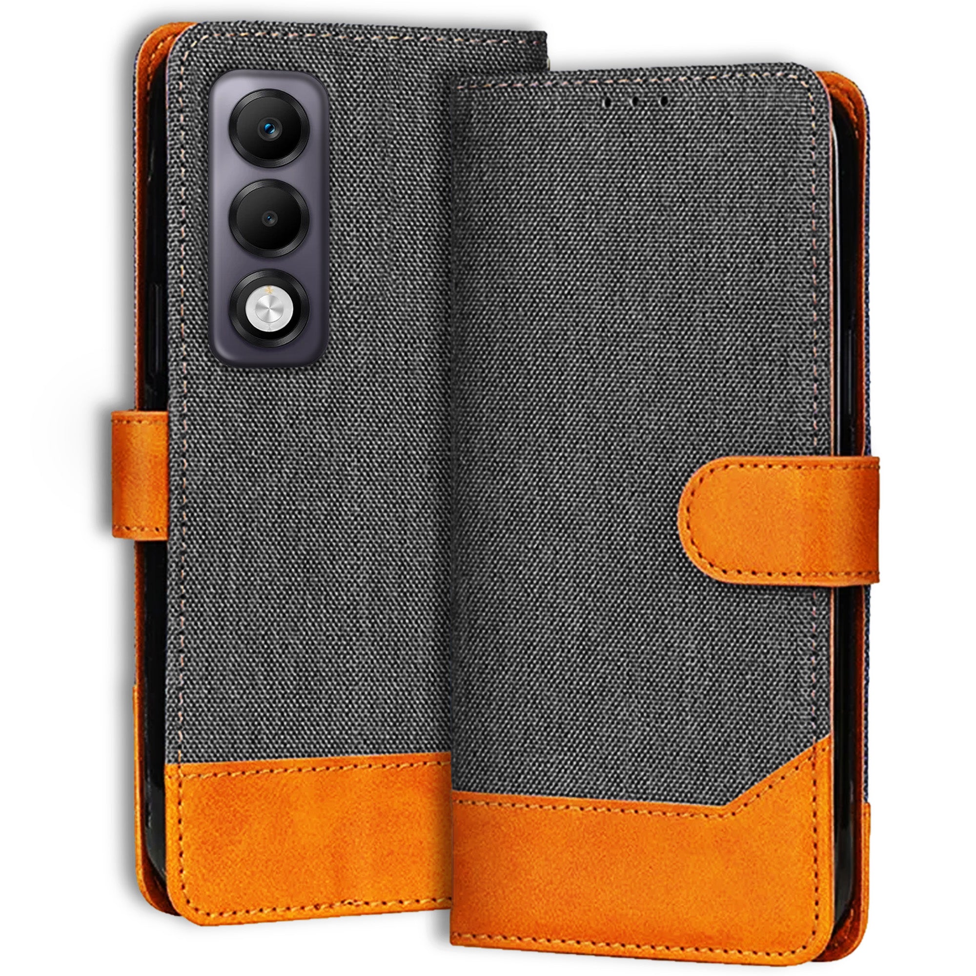 Accesorios Oppo K13X 5G denim flip cover – Grey – Image 1 #color_grey