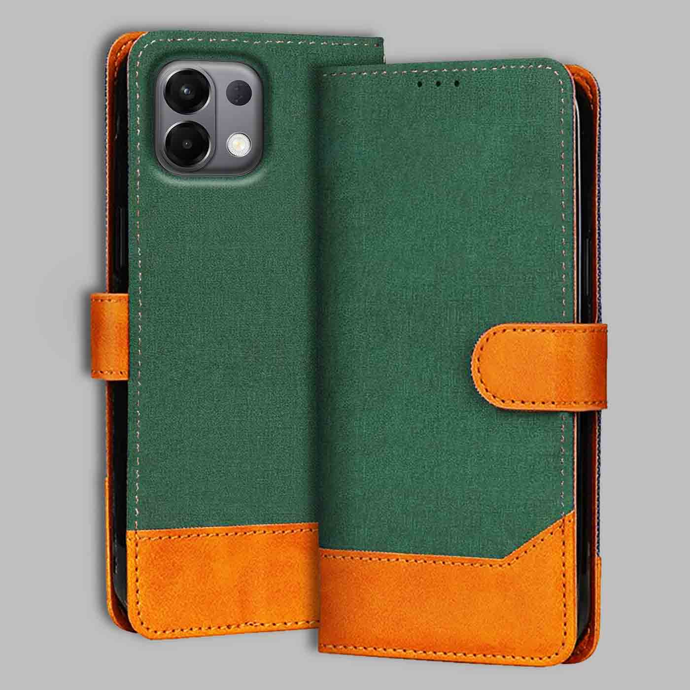 Accesorios Oppo K13 5G denim flip cover – Green – Image 1 #color_g