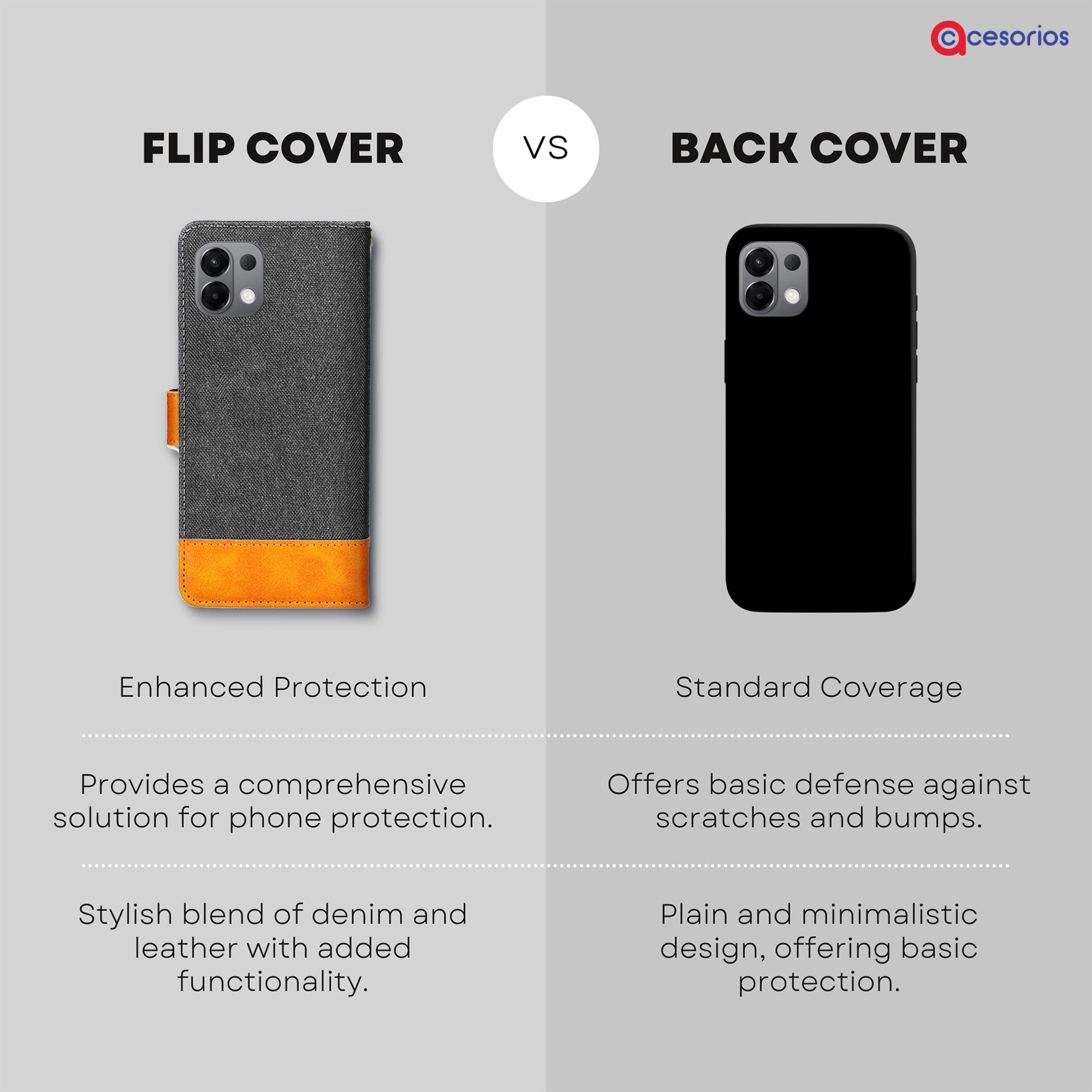 Accesorios Oppo K13 5G denim flip cover – Grey – Image 8 #color_grey