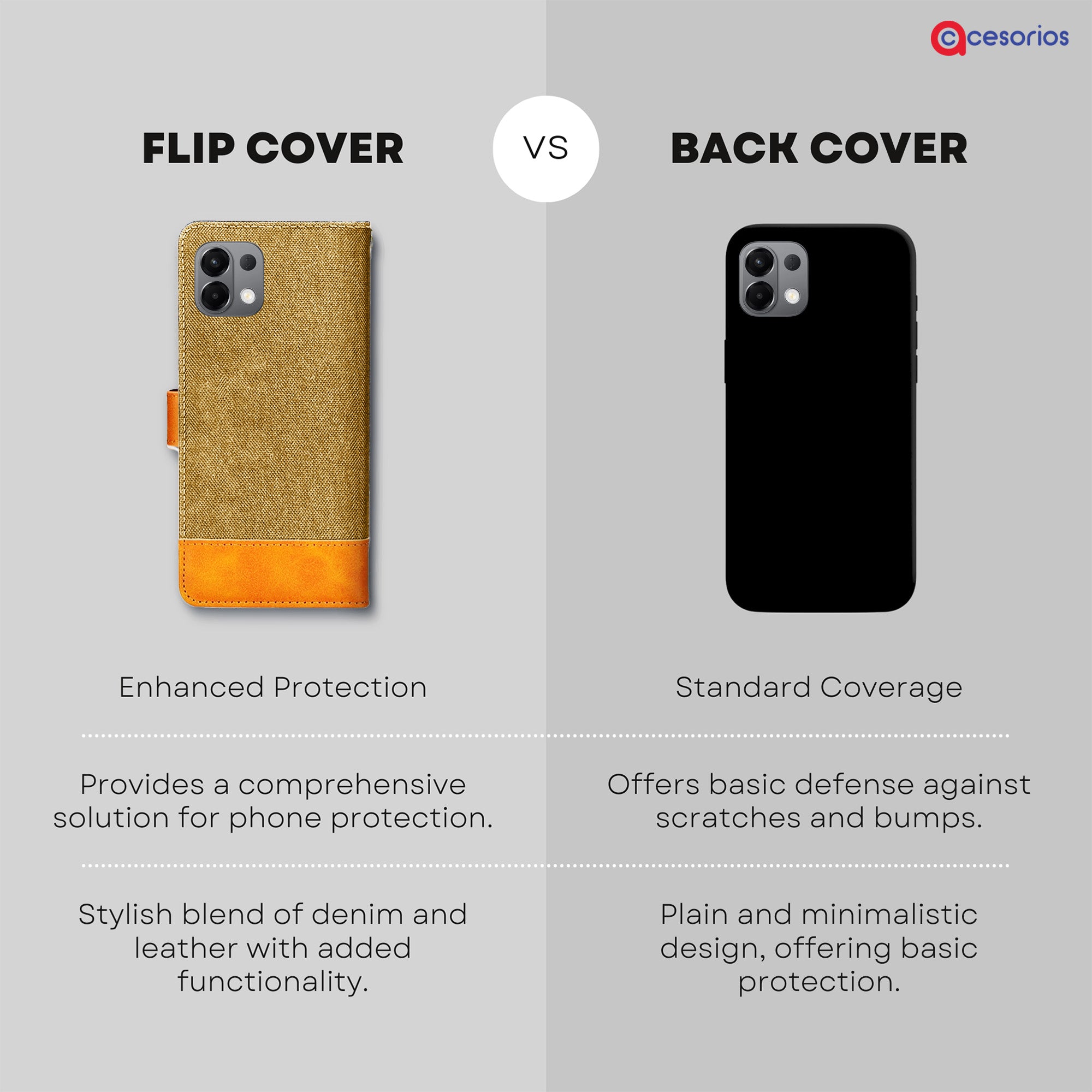 Accesorios Oppo K13 5G denim flip cover – Light Brown – Image 8 #color_light brown
