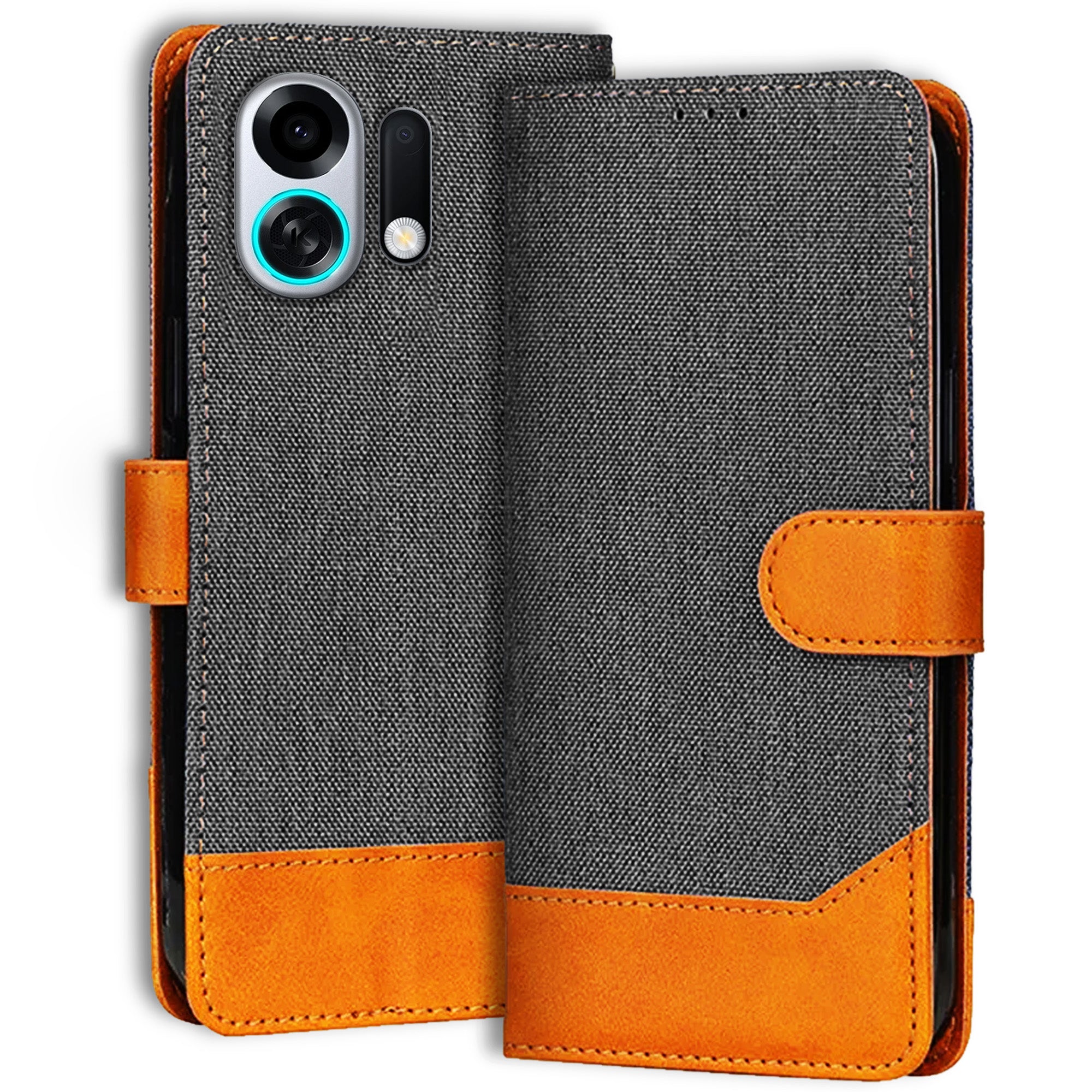 Accesorios Oppo K13 Turbo Pro 5G denim flip cover – Grey – Image 1 #color_grey