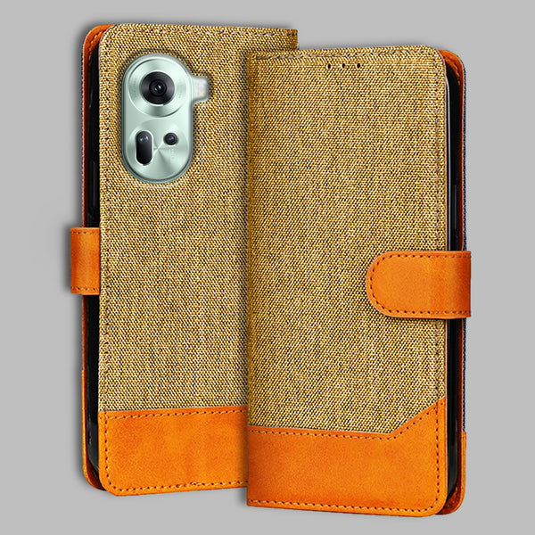 Oppo Reno 11 5G Flip Cover — Denim, Camel Beige after a year of daily use