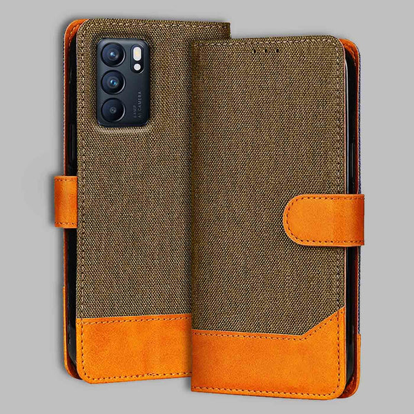 Oppo Reno 6 5G Flip Cover — Denim, Walnut Brown after a year of daily use