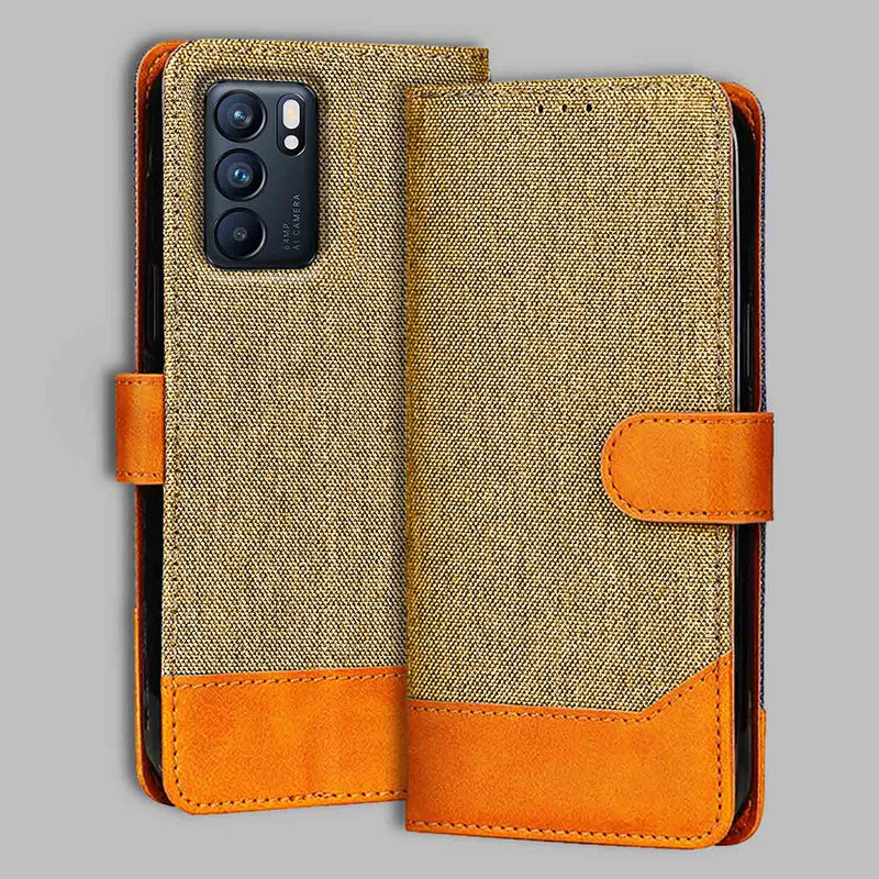 Oppo Reno 6 5G Flip Cover — Denim, Camel Beige after a year of daily use