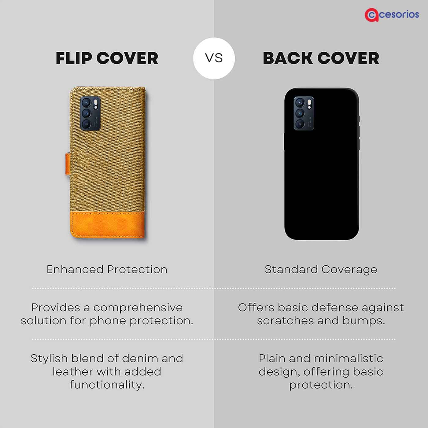 Accesorios Oppo Reno 6 5G denim flip cover – Light Brown – Image 8 #color_light b