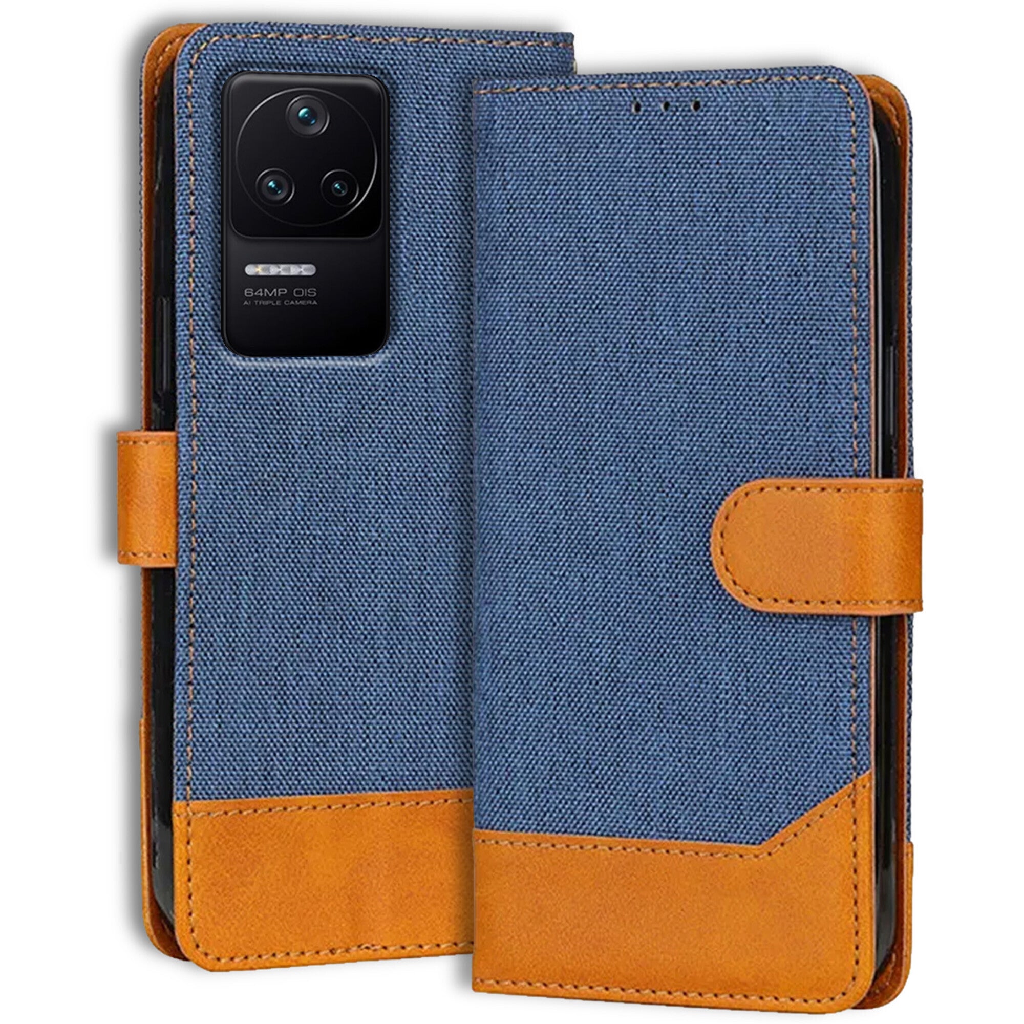 Accesorios Poco F4 5G denim flip cover – Blue – Image 1 #color_blue