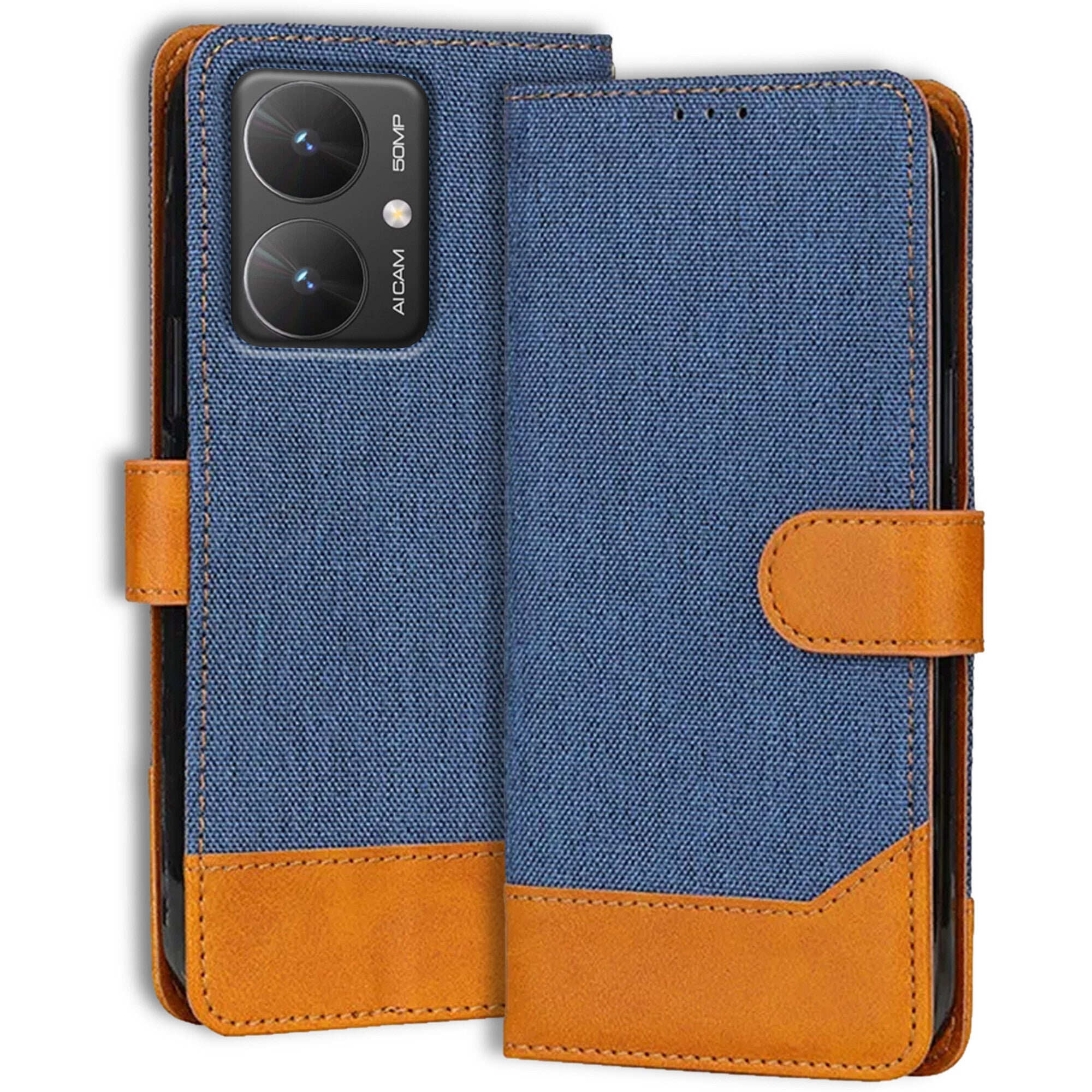 Accesorios Poco M6 5G denim flip cover – Blue – Image 1 #color_blue