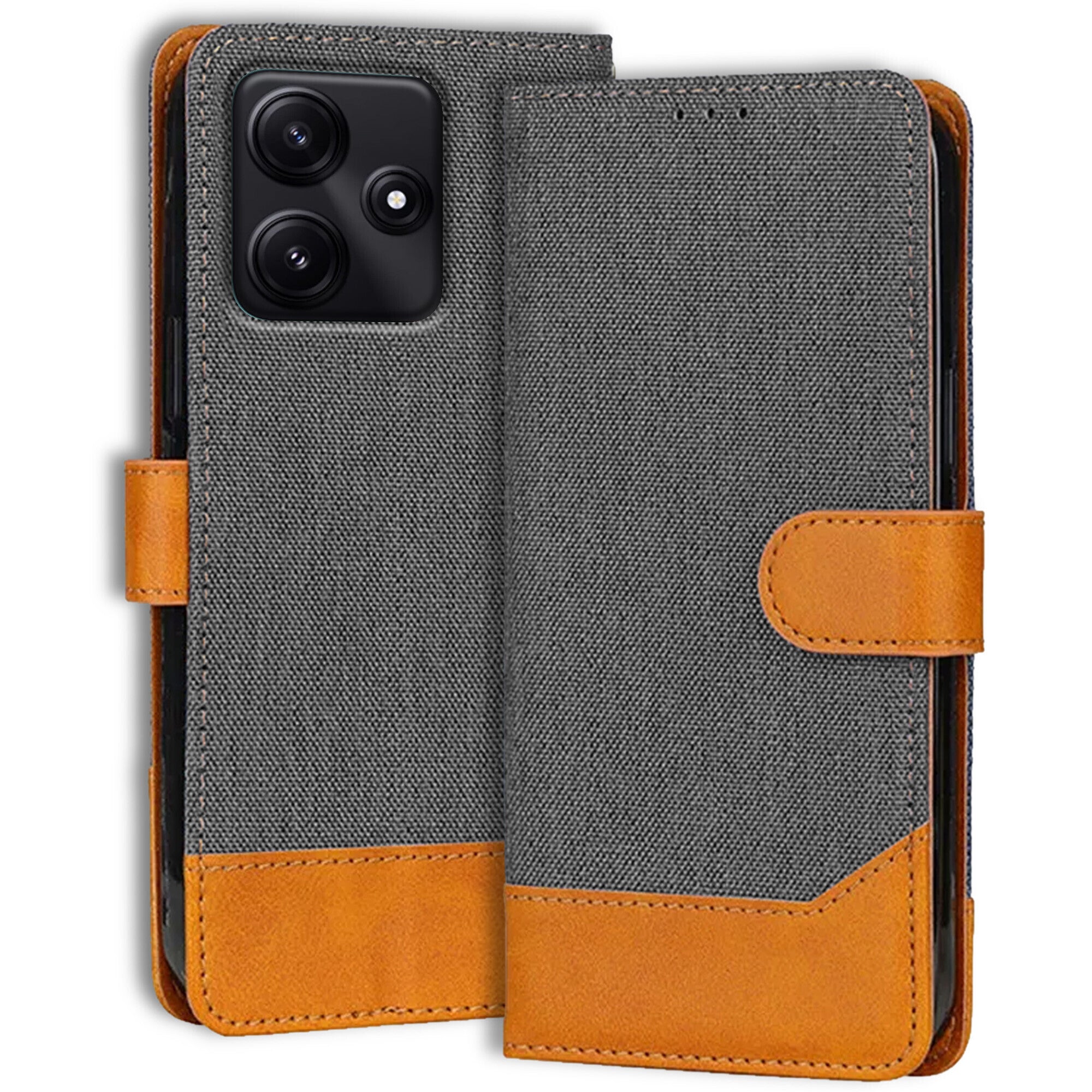Accesorios Poco M6 Pro denim flip cover – Grey – Image 1 #color_grey