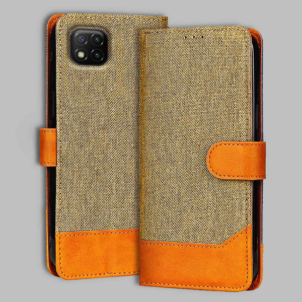 Poco C3 Flip Cover — Denim, Camel Beige after a year of daily use
