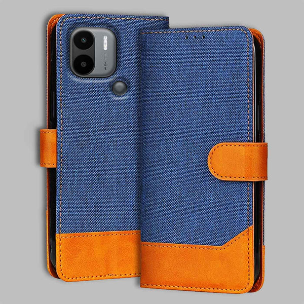 Poco C51 Flip Cover — Denim, Midnight Blue after a year of daily use