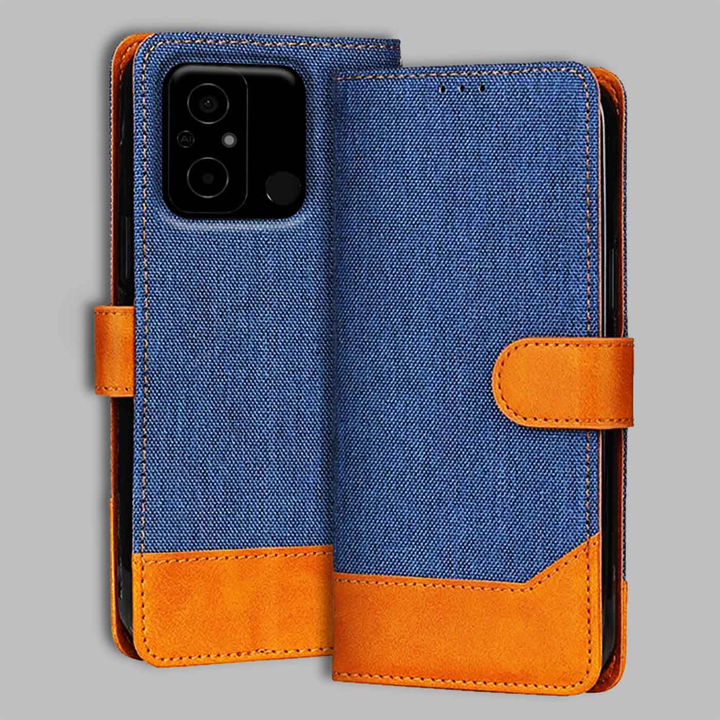 Accesorios Poco C55 denim flip cover – Blue – Image 1 #color_