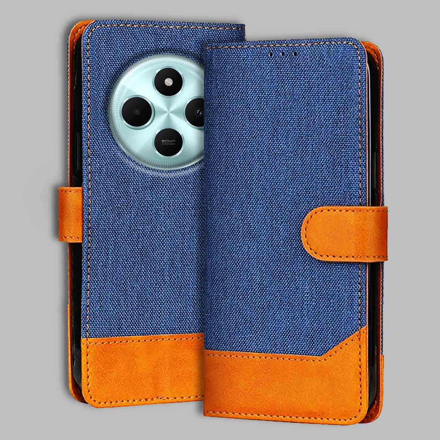 Accesorios Poco C75 5G denim flip cover – Blue – Image 1 #color_