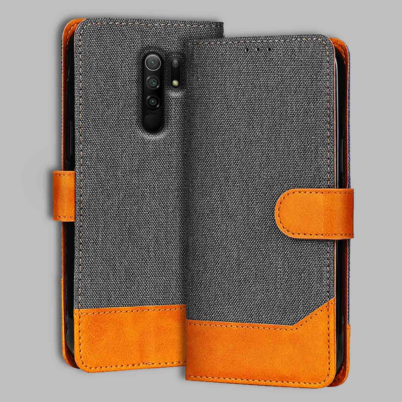 Accesorios Poco M2 denim flip cover – Grey – Image 1 #color_