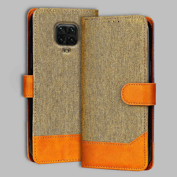 Poco M2 Pro Flip Cover — Denim, Camel Beige after a year of daily use