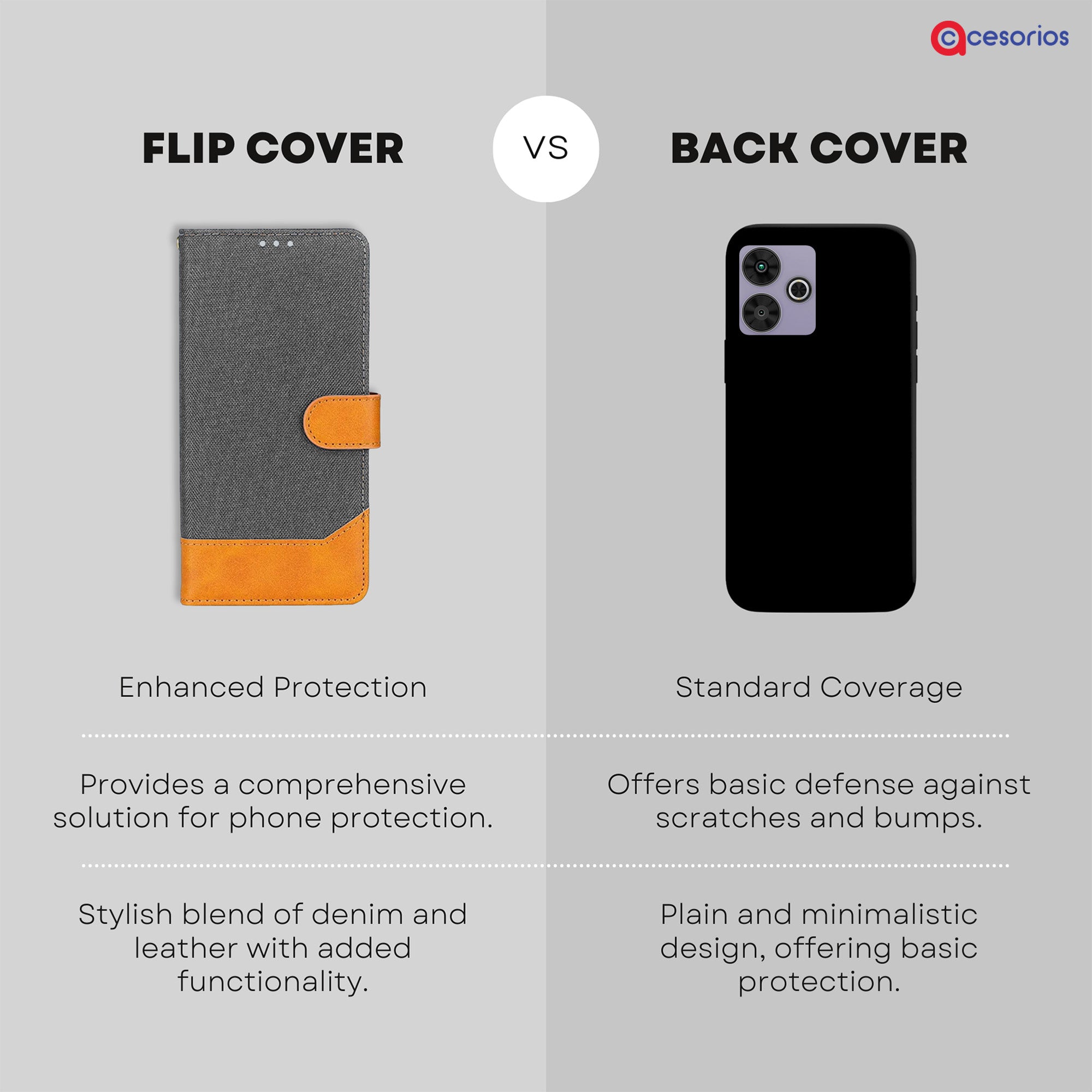 Accesorios Poco M6 Plus 5G denim flip cover – Grey – Image 8 #color_grey