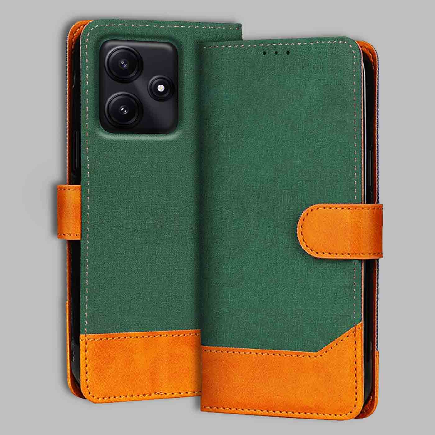 Accesorios Poco M6 Pro denim flip cover – Green – Image 1 #color_g