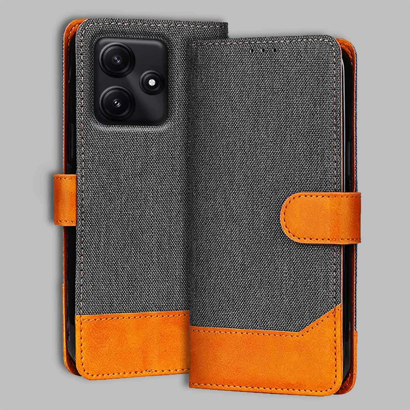 Accesorios Poco M6 Pro denim flip cover – Grey – Image 1 #color_