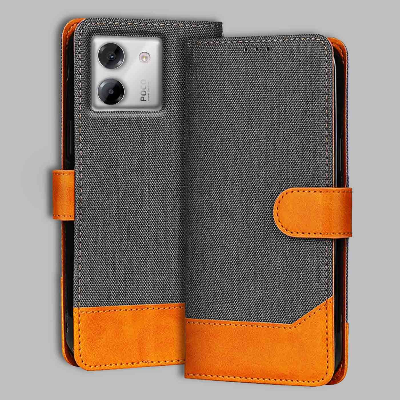 Accesorios Poco M7 Pro 5G denim flip cover – Grey – Image 1 #color_