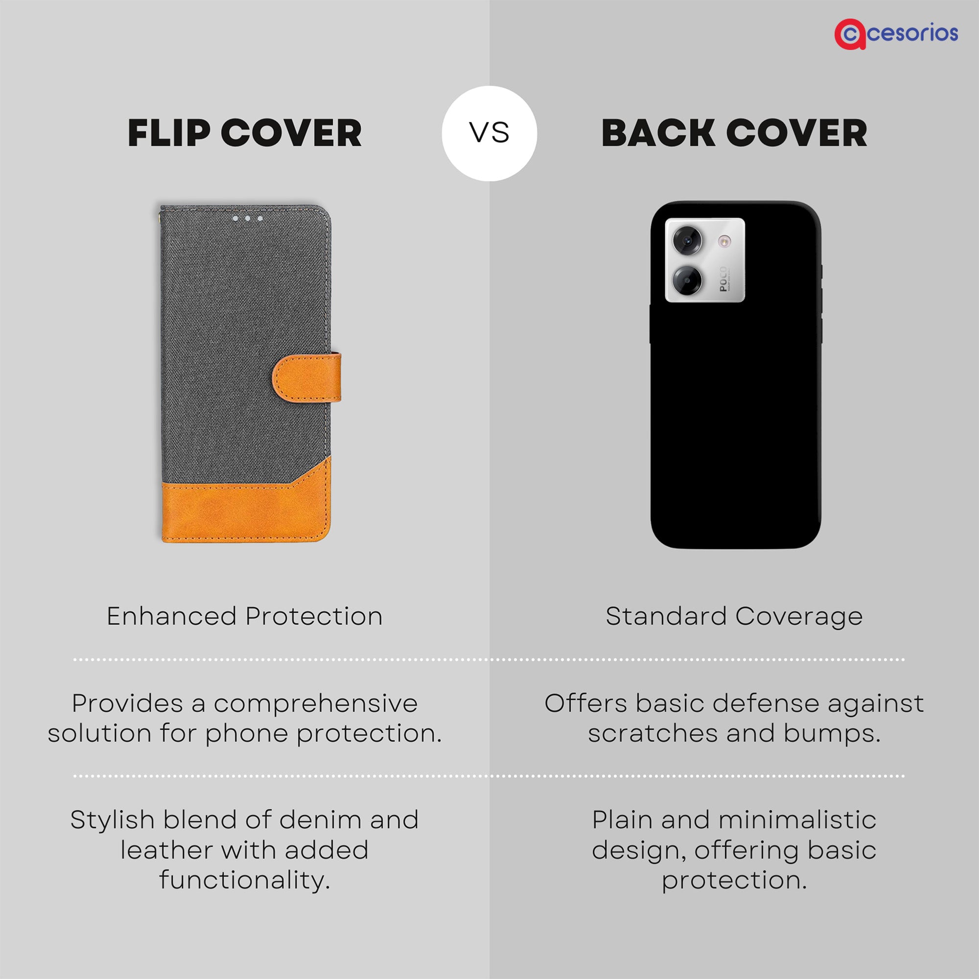 Accesorios Poco M7 Pro 5G denim flip cover – Grey – Image 8 #color_grey