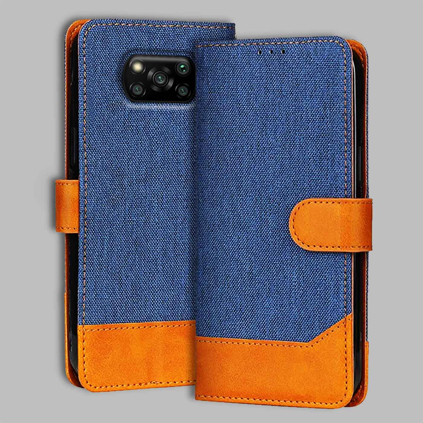 Accesorios Poco X3 Pro denim flip cover – Blue – Image 1 #color_
