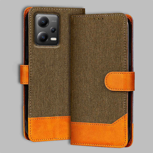 Poco X5 5G Flip Cover — Denim, Walnut Brown after a year of daily use