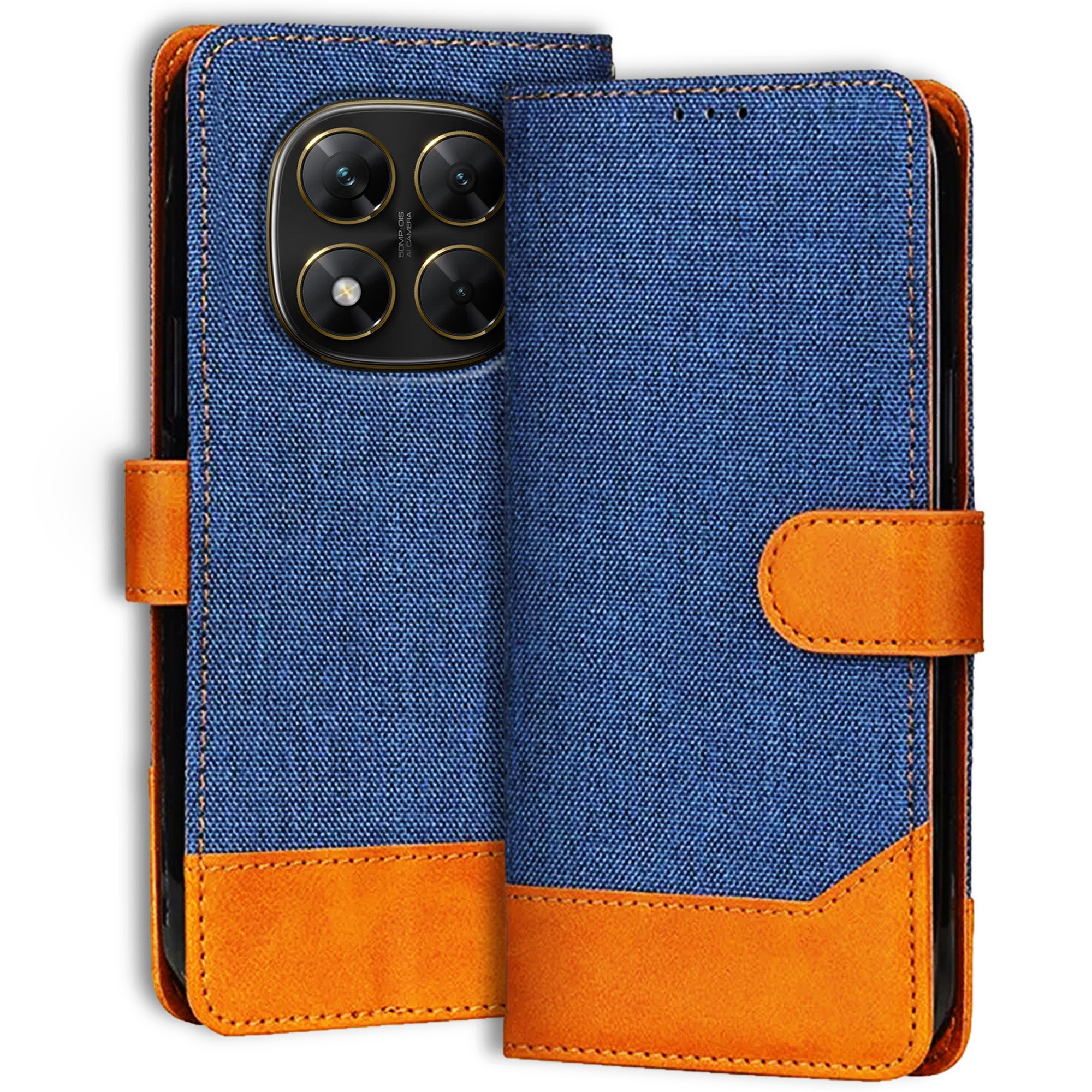 Accesorios Poco X7 5G denim flip cover – Blue – Image 1 #color_blue
