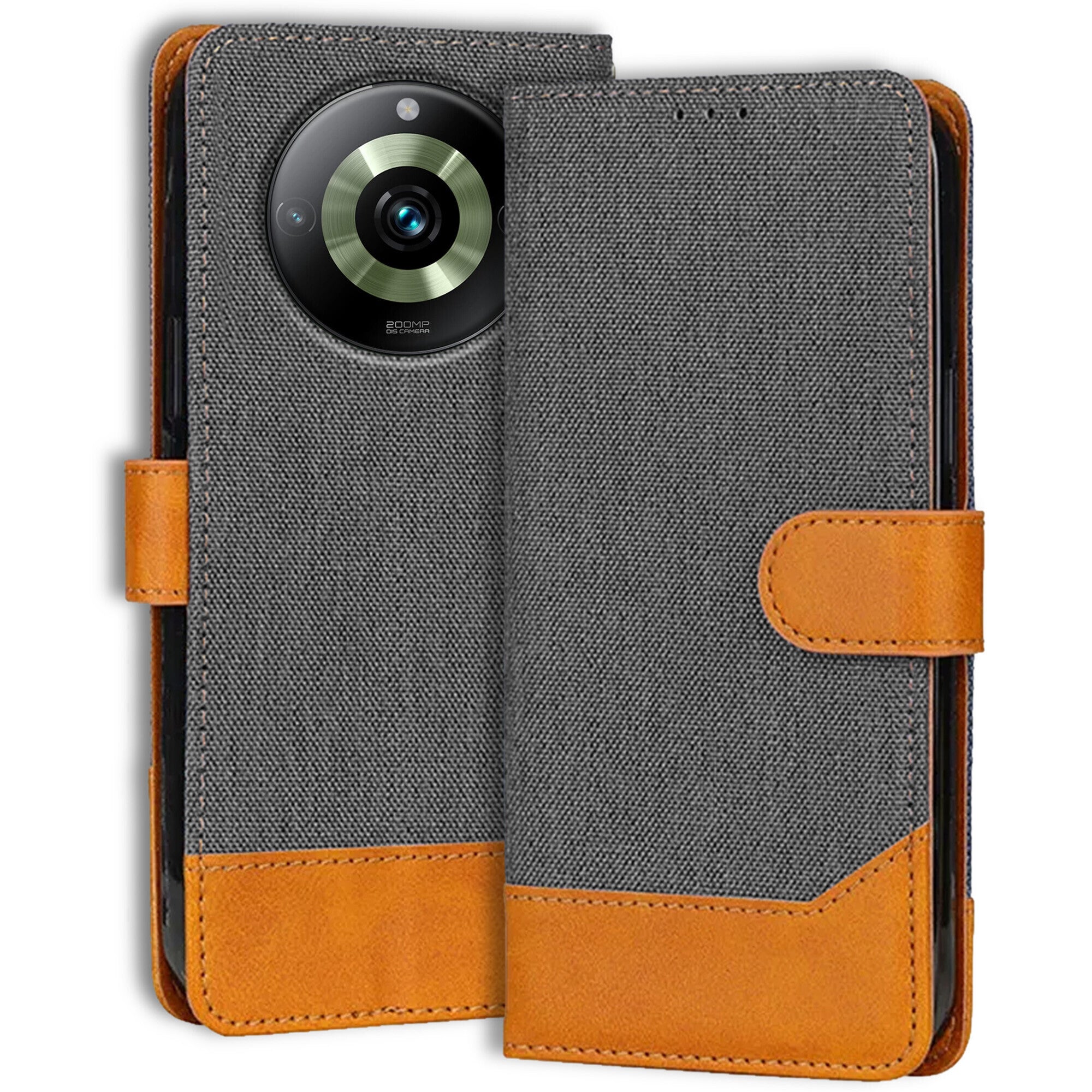 Accesorios Realme 11 Pro Plus 5G denim flip cover – Grey – Image 1 #color_grey