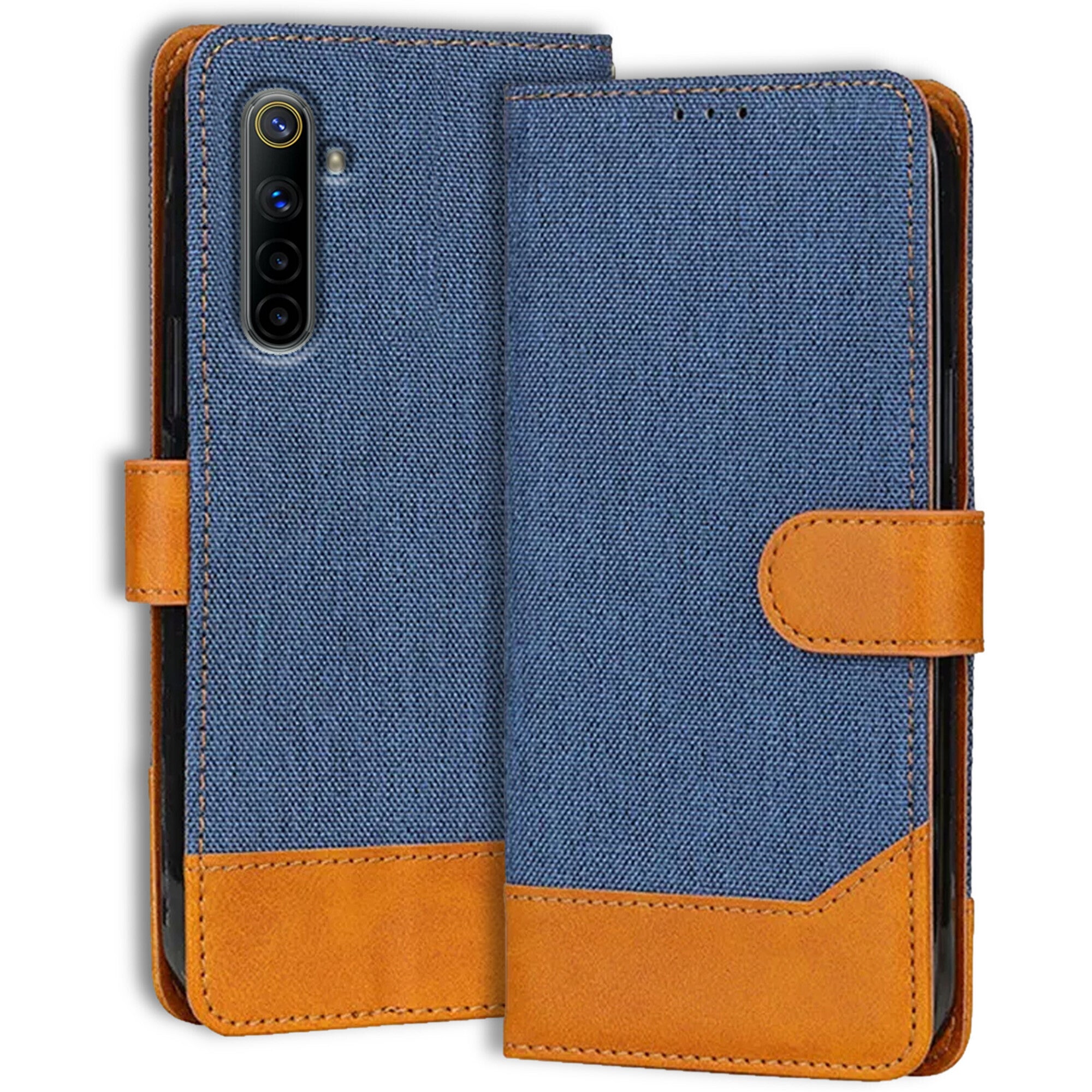 Accesorios Realme 6 denim flip cover – Blue – Image 1 #color_blue