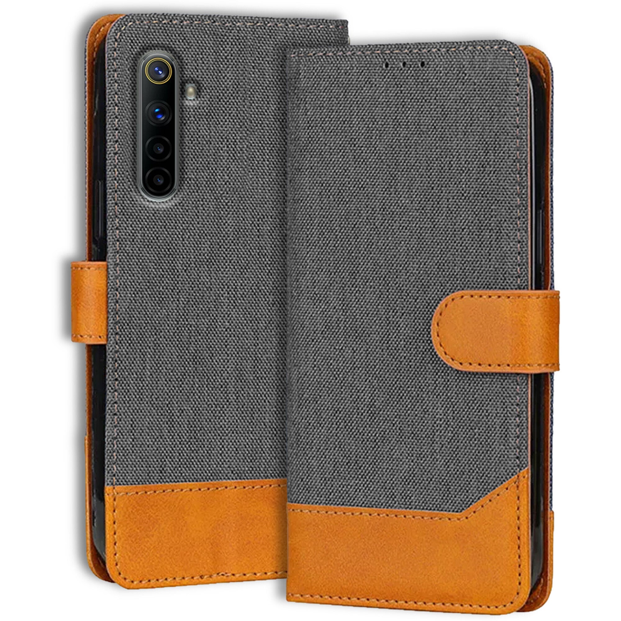 Accesorios Realme 6 denim flip cover – Grey – Image 1 #color_grey