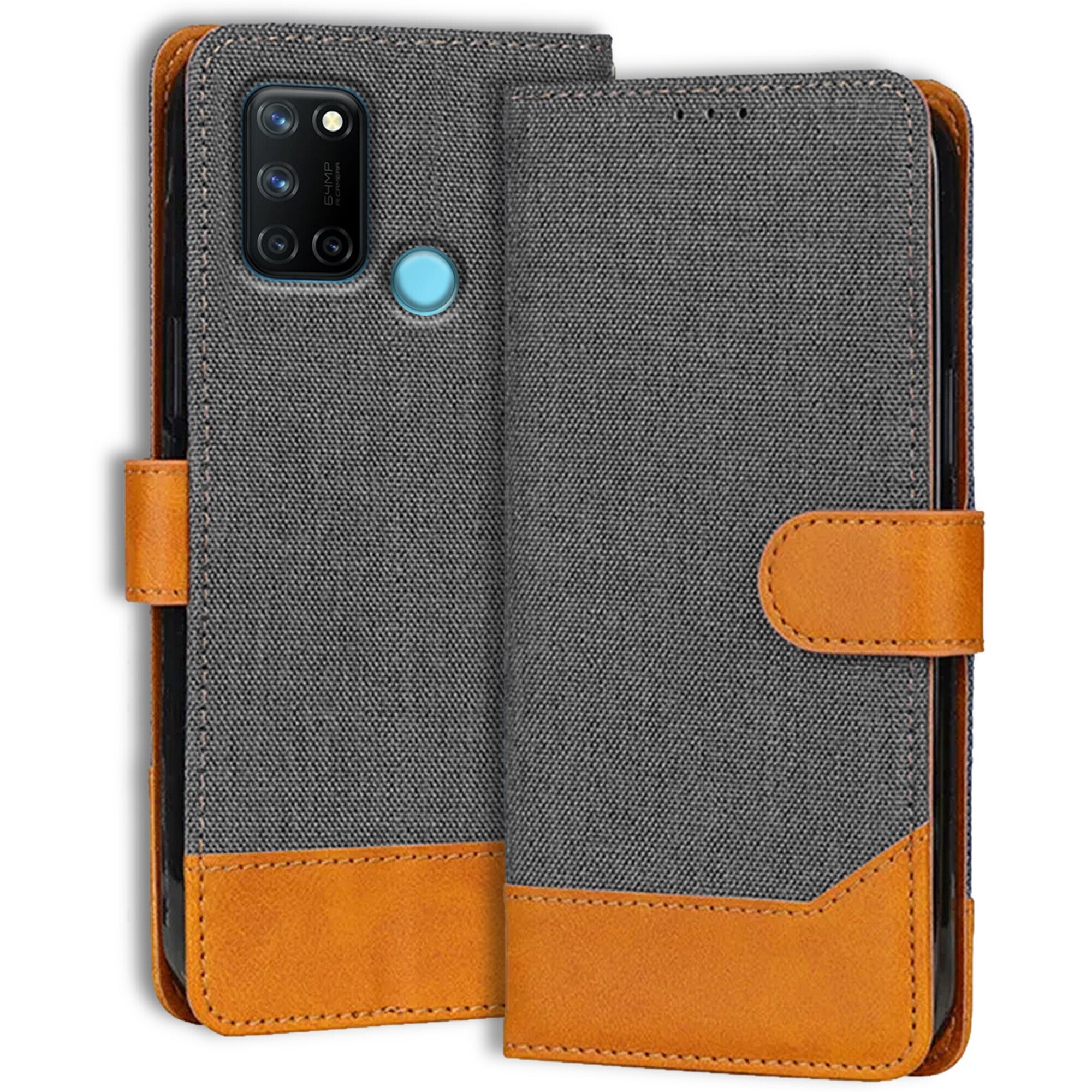 Accesorios Realme 7I denim flip cover – Grey – Image 1 #color_grey