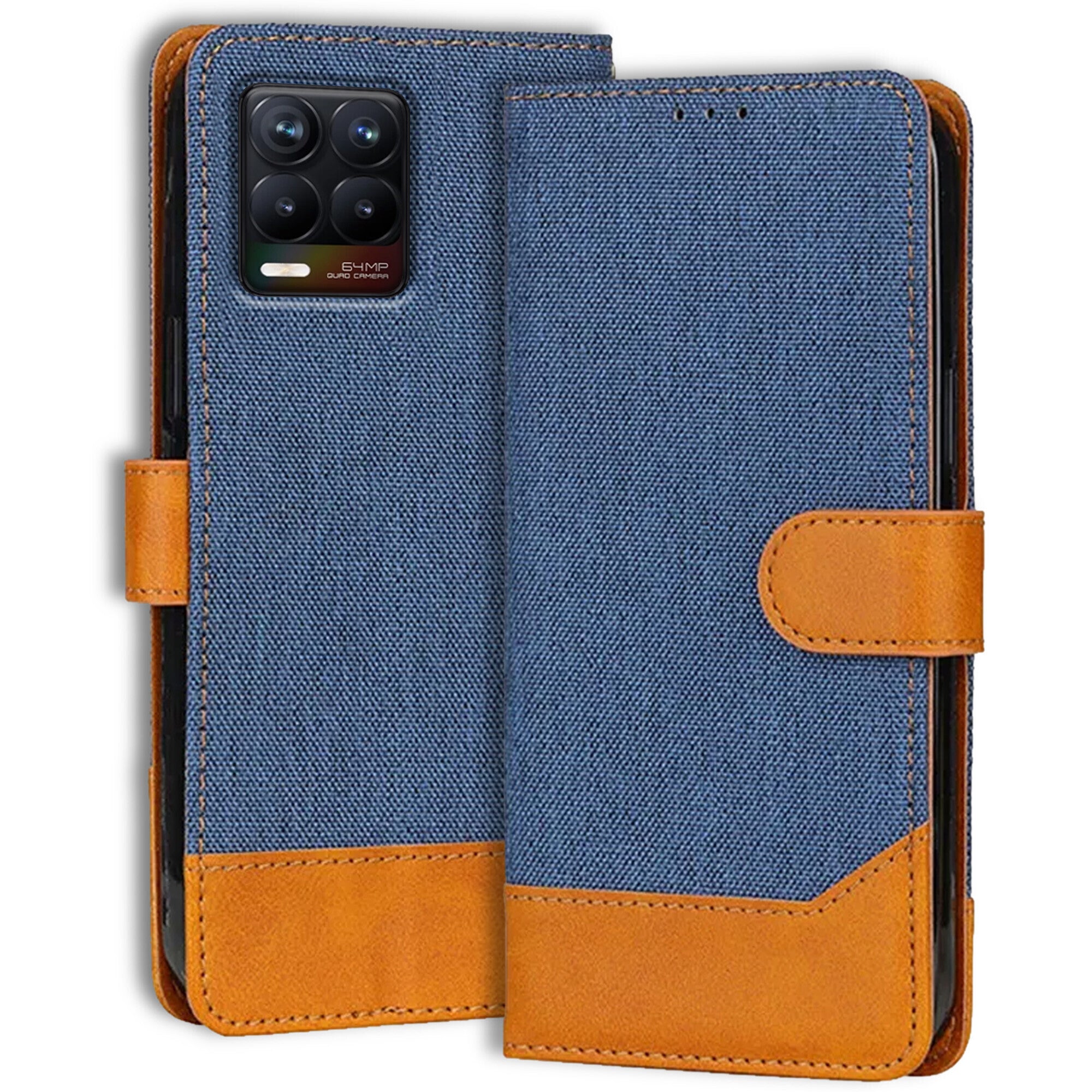 Accesorios Realme 8 4G denim flip cover – Blue – Image 1 #color_blue