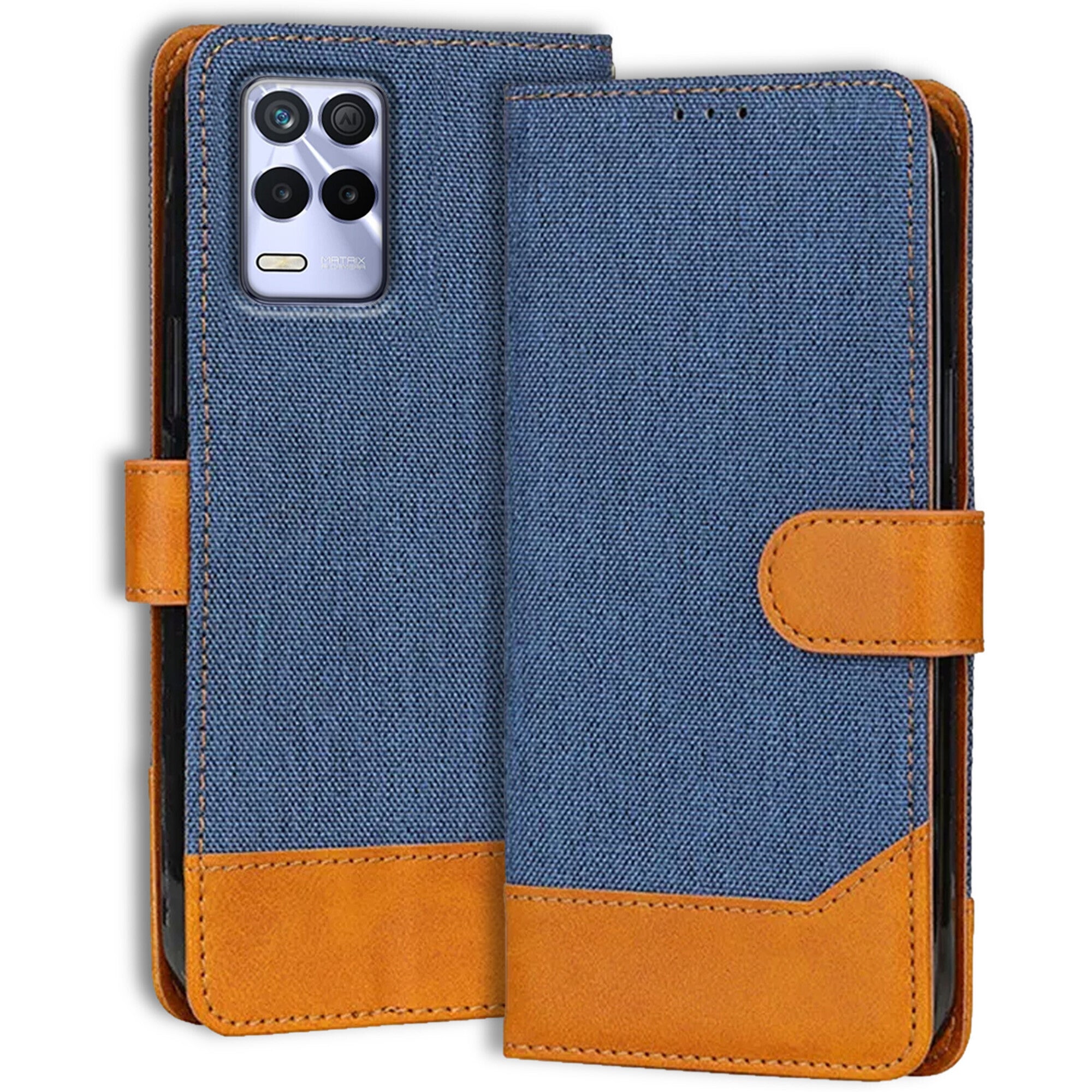 Accesorios Realme 8S 5G denim flip cover – Blue – Image 1 #color_blue