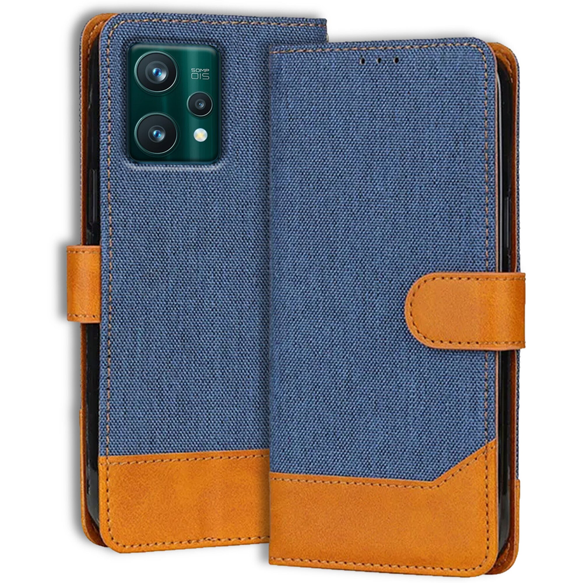 Accesorios Realme 9 Pro Plus denim flip cover – Blue – Image 1 #color_blue