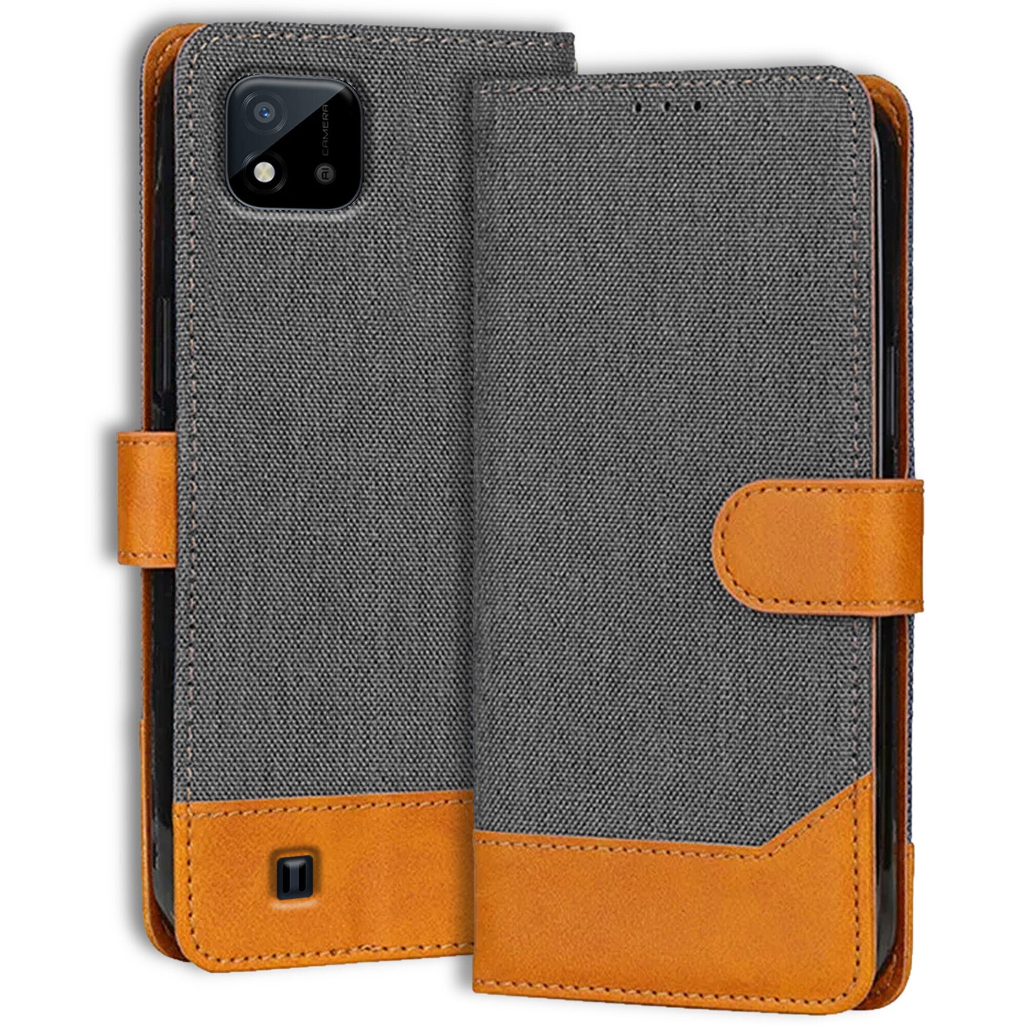 Accesorios Realme C20 denim flip cover – Grey – Image 1 #color_grey