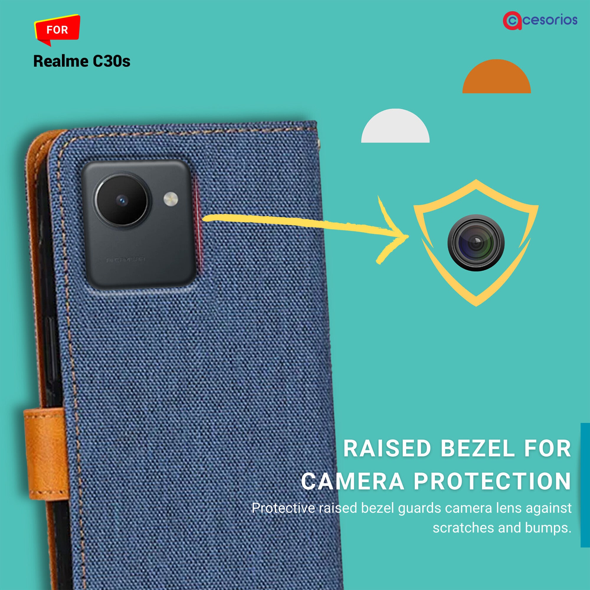 Accesorios Realme C30S denim flip cover – Blue – Image 2 #color_blue