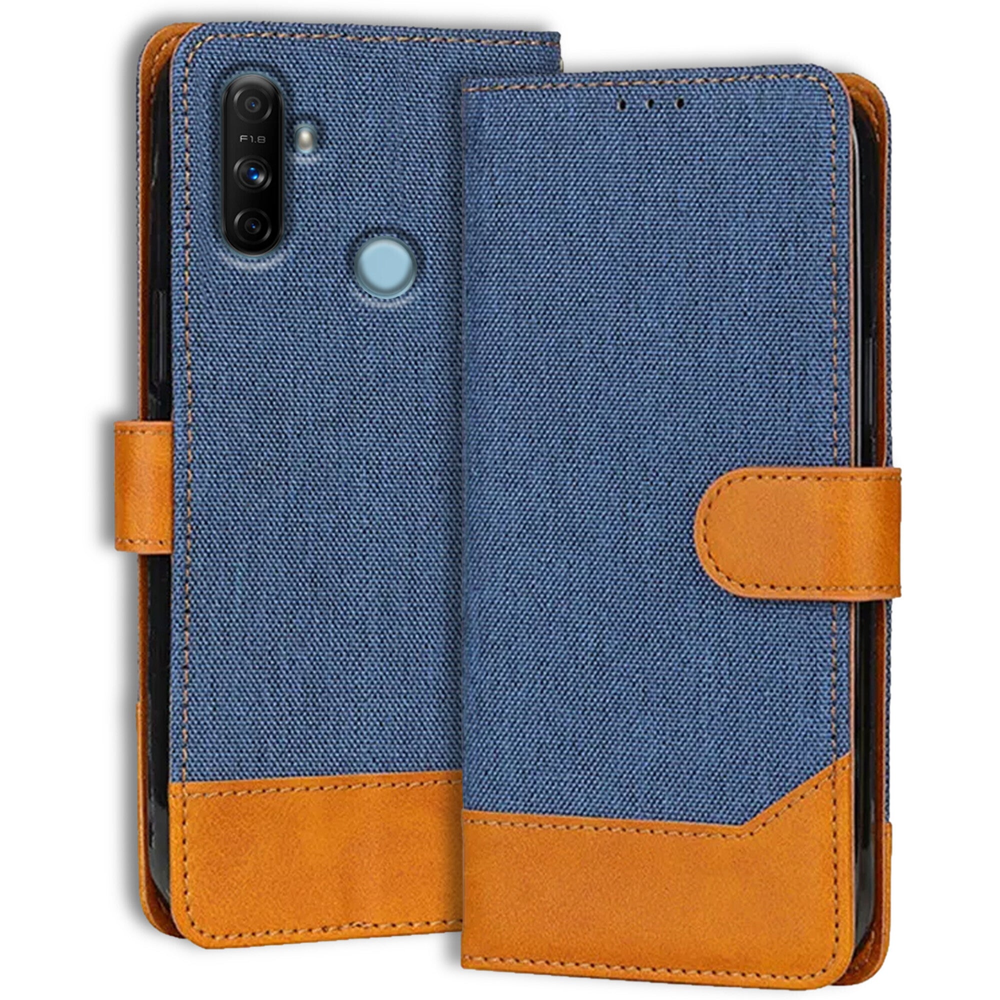 Accesorios Realme Narzo 20A denim flip cover – Blue – Image 1 #color_blue
