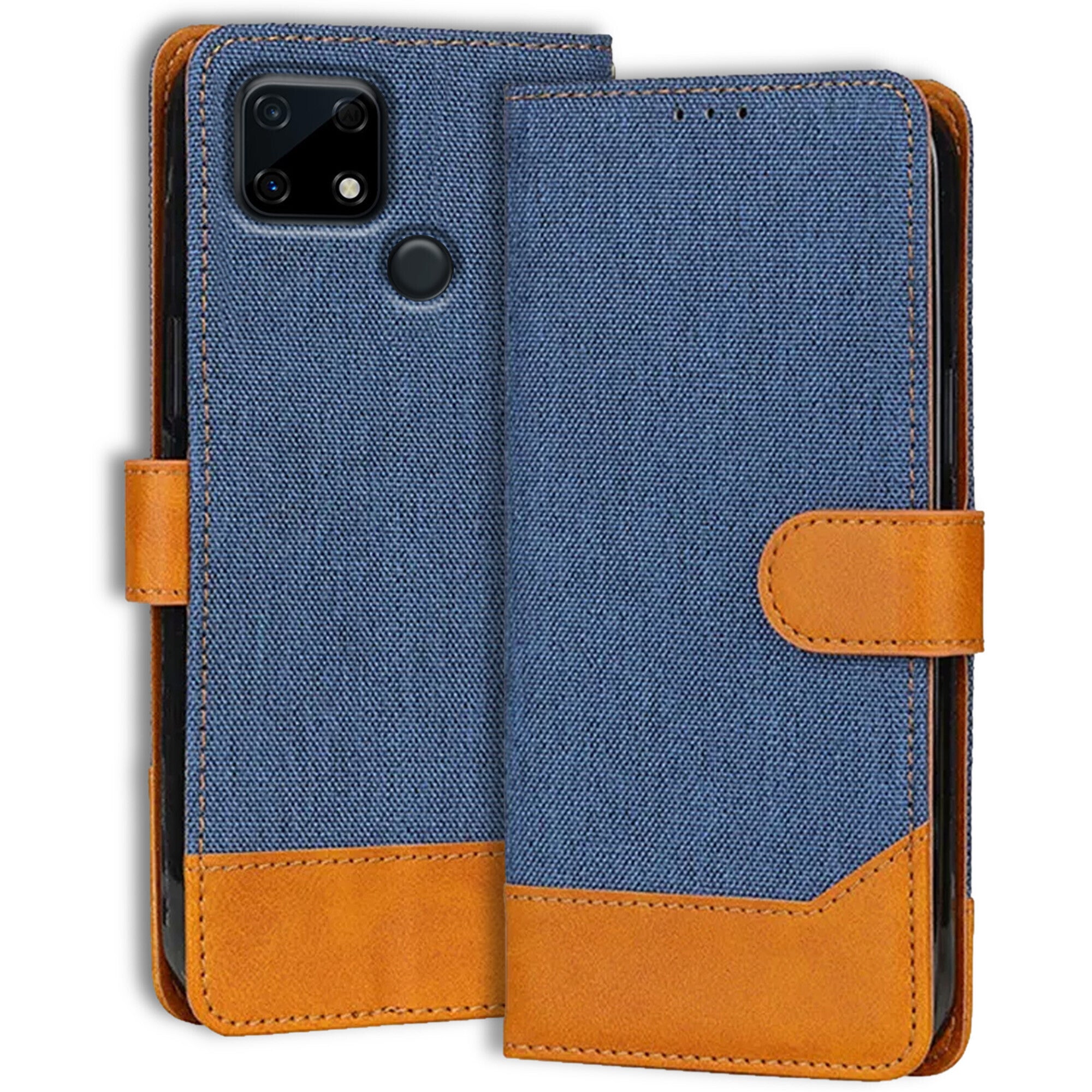Accesorios Realme Narzo 30A denim flip cover – Blue – Image 1 #color_blue