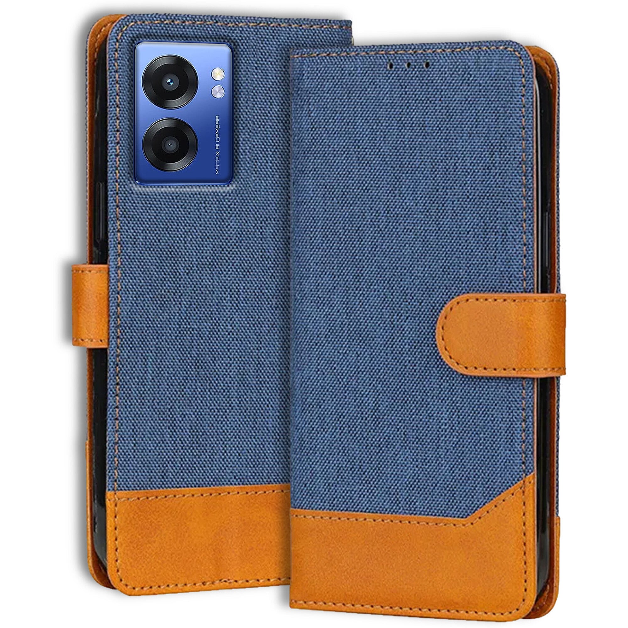 Accesorios Realme Narzo 50 5G denim flip cover – Blue – Image 1 #color_blue