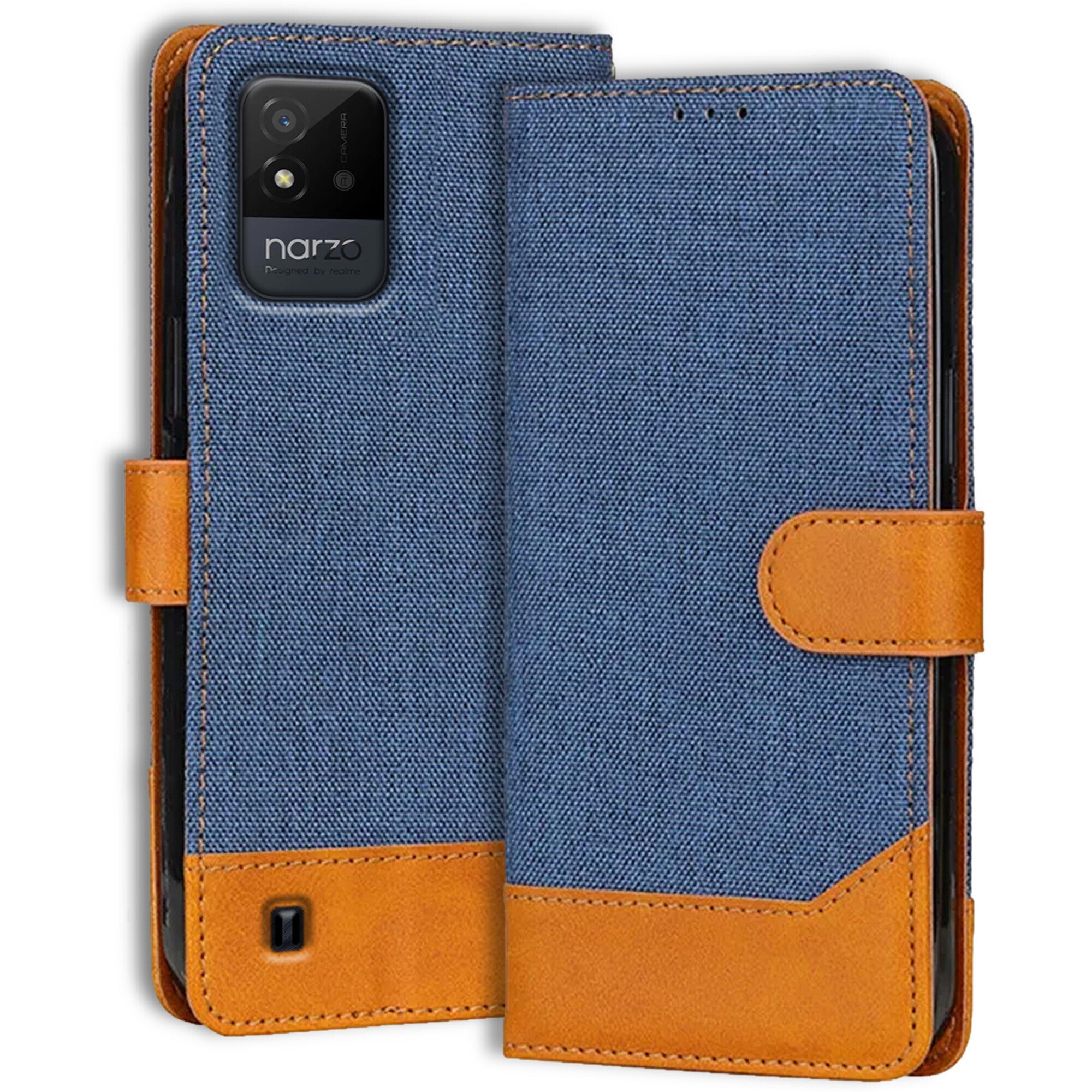 Accesorios Realme Narzo 50I denim flip cover – Blue – Image 1 #color_blue