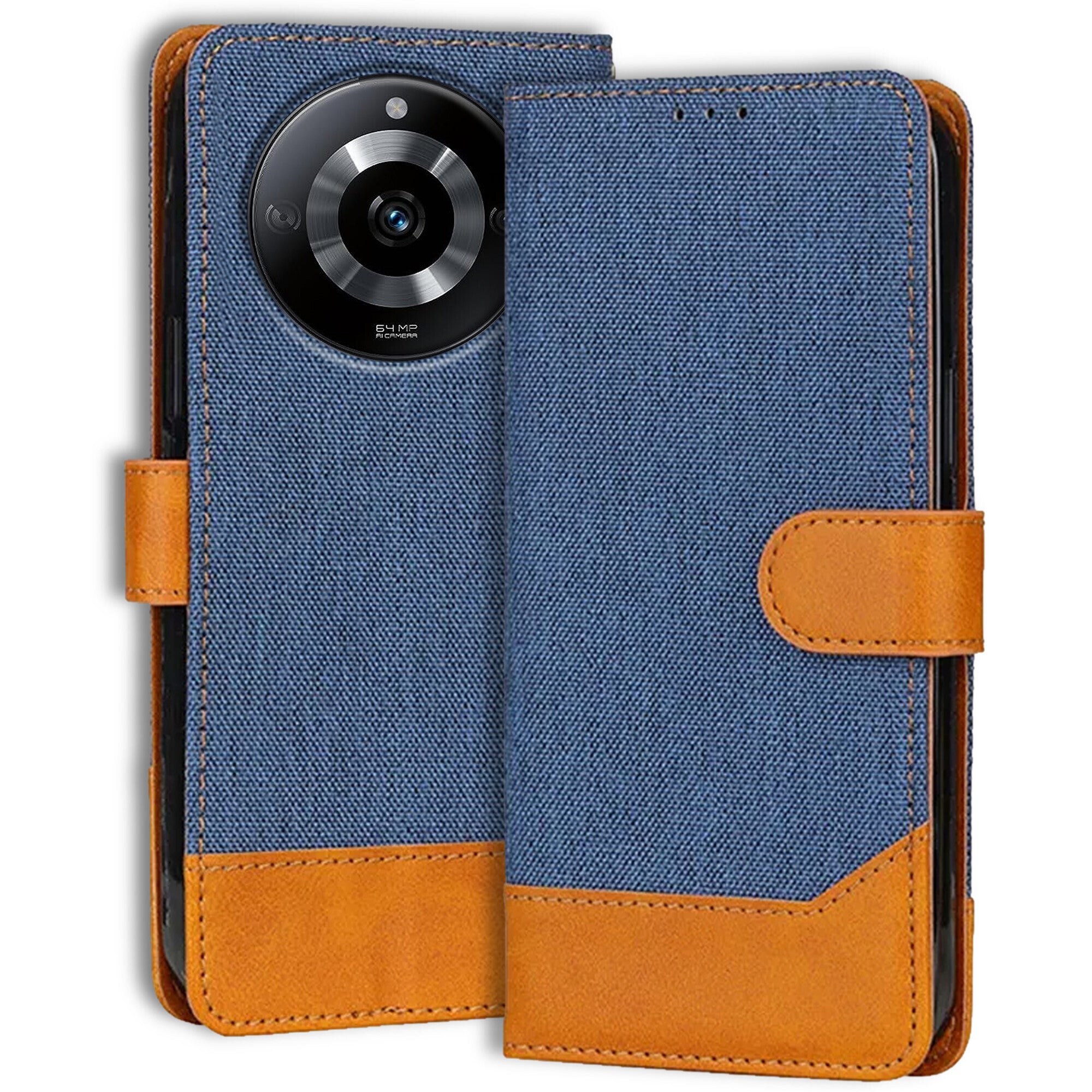 Accesorios Realme Narzo 60 5G denim flip cover – Blue – Image 1 #color_blue