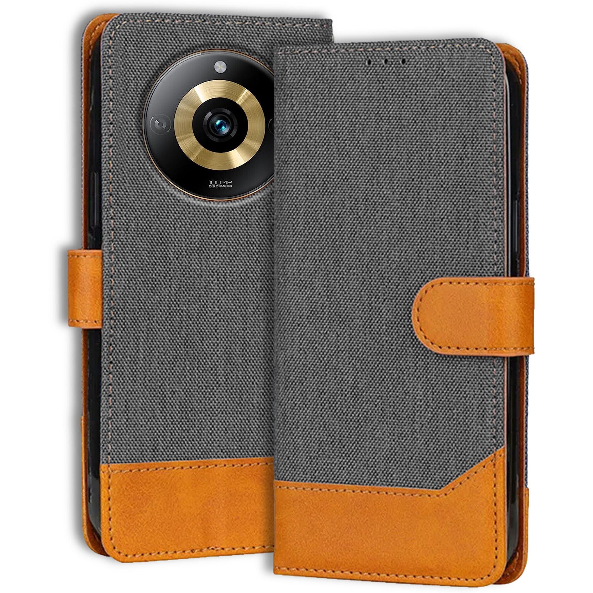 Accesorios Realme Narzo 60 Pro 5G denim flip cover – Grey – Image 1 #color_grey