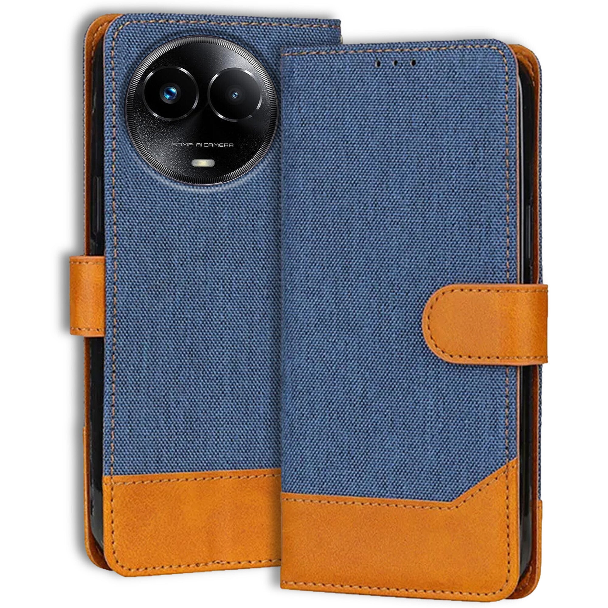 Accesorios Realme Narzo 60X 5G denim flip cover – Blue – Image 1 #color_blue