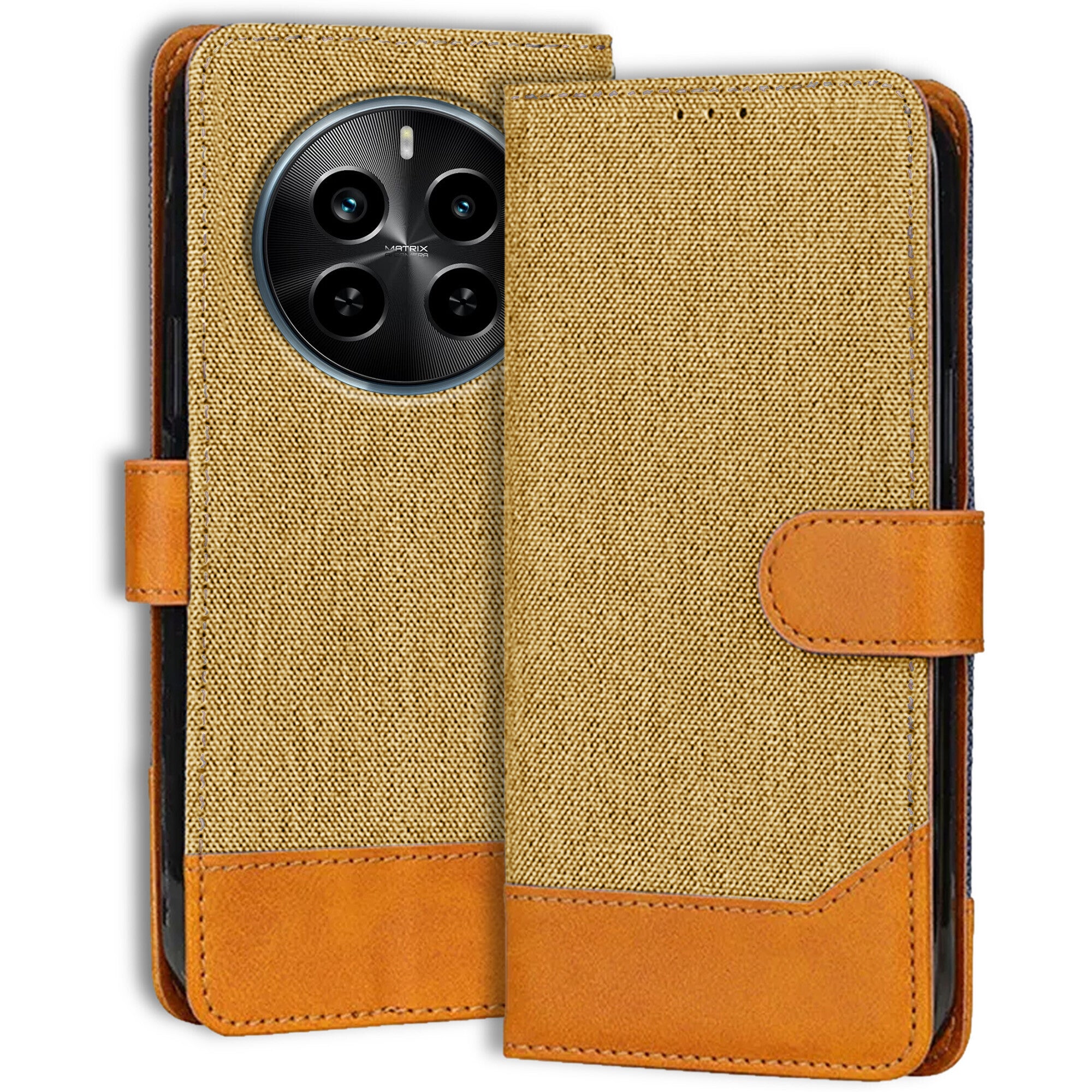 Accesorios Realme P1 Pro 5G denim flip cover – Light Brown – Image 1 #color_light brown