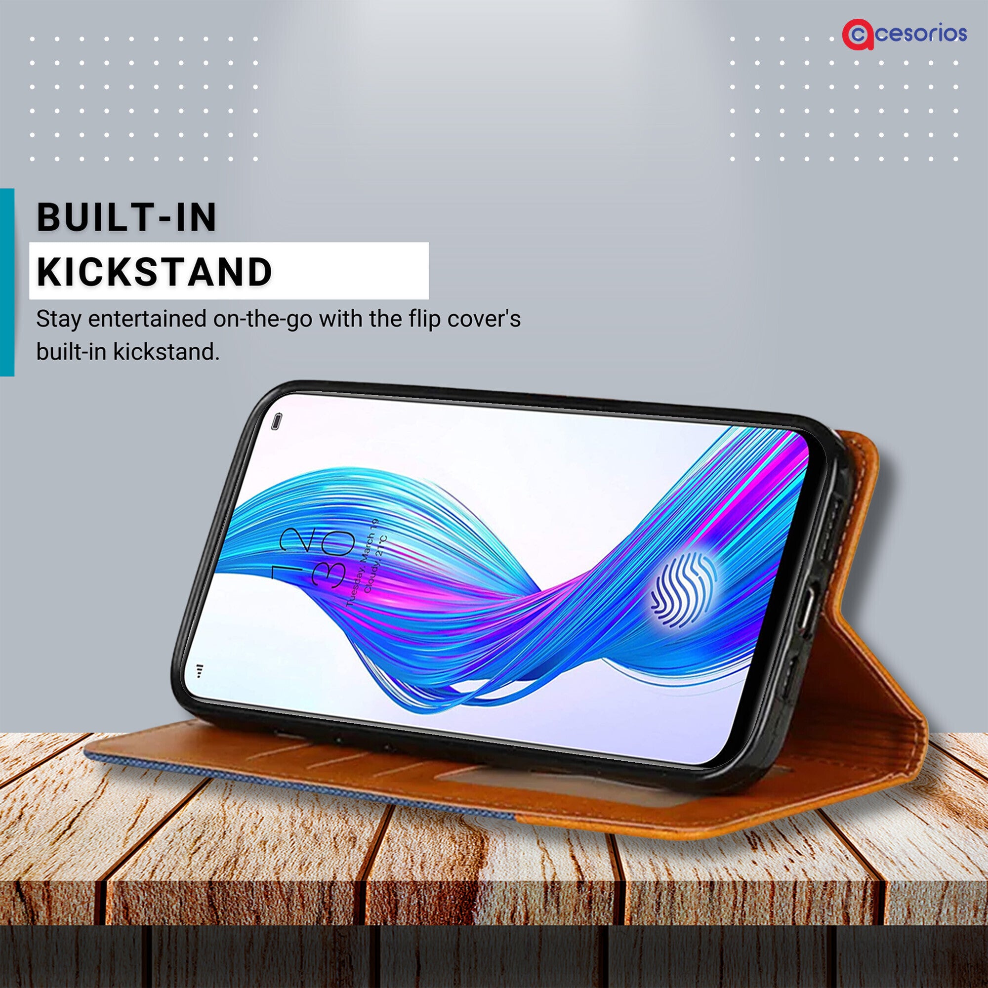 Accesorios Realme X denim flip cover – Blue – Image 4 #color_blue