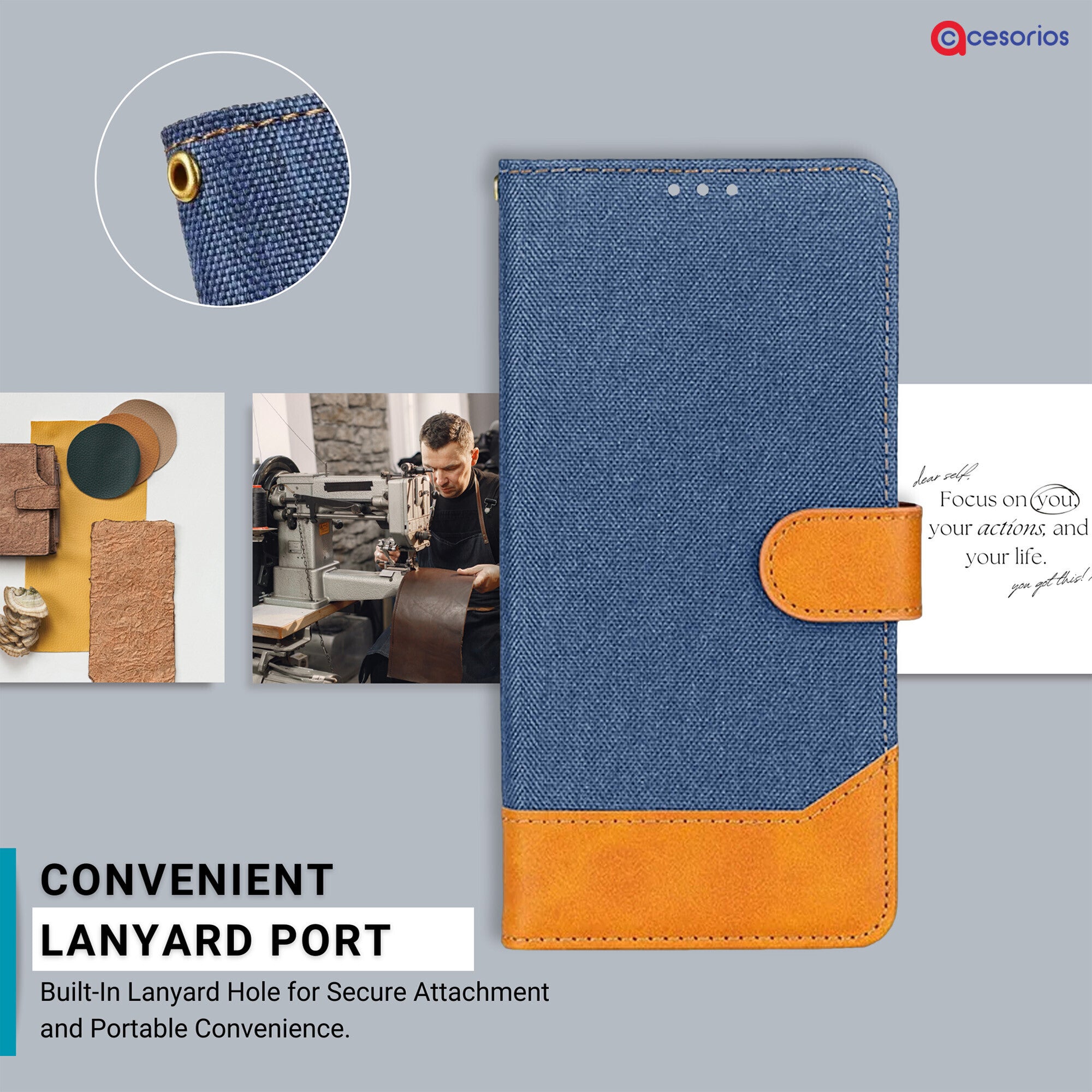 Accesorios Realme X denim flip cover – Blue – Image 5 #color_blue
