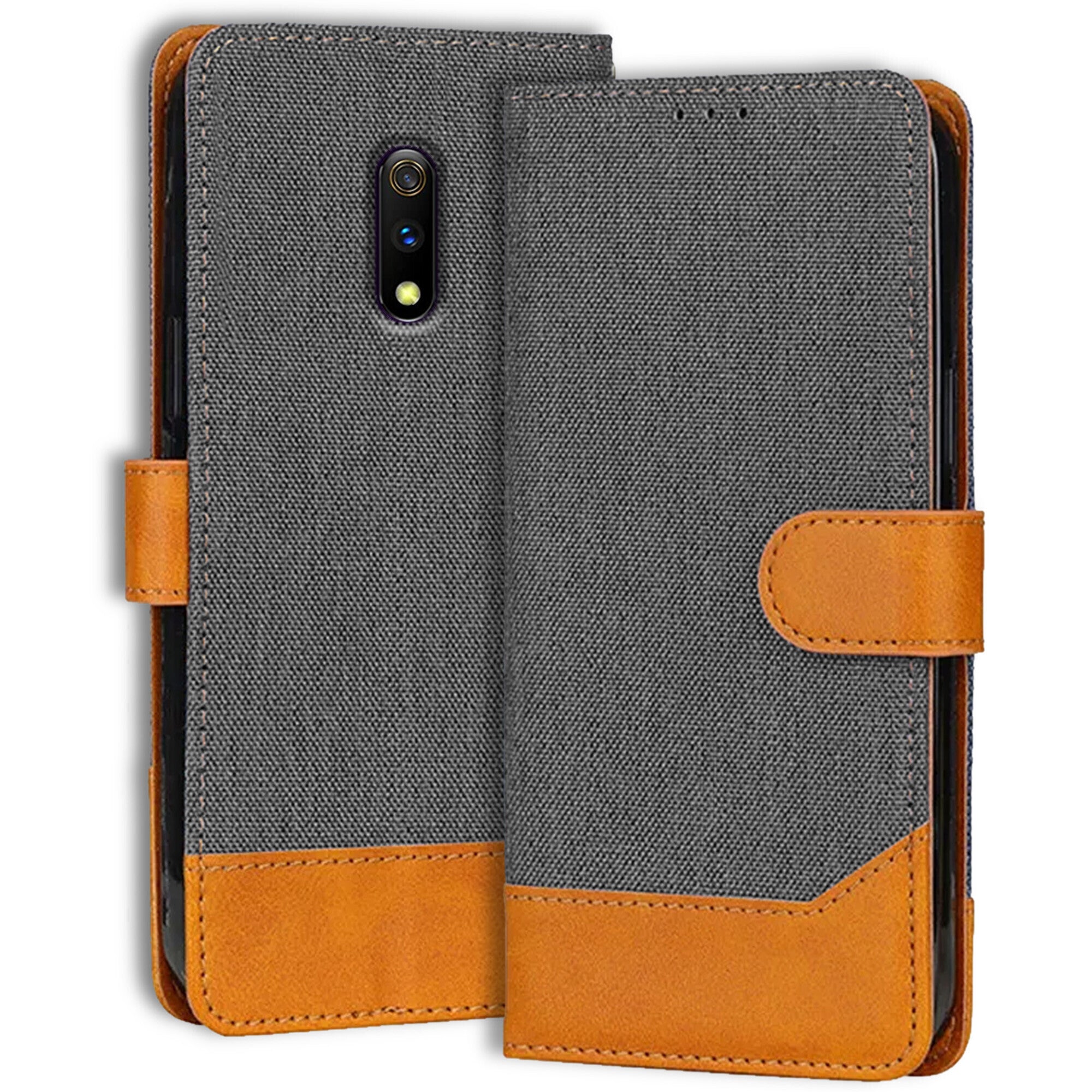 Accesorios Realme X denim flip cover – Grey – Image 1 #color_grey