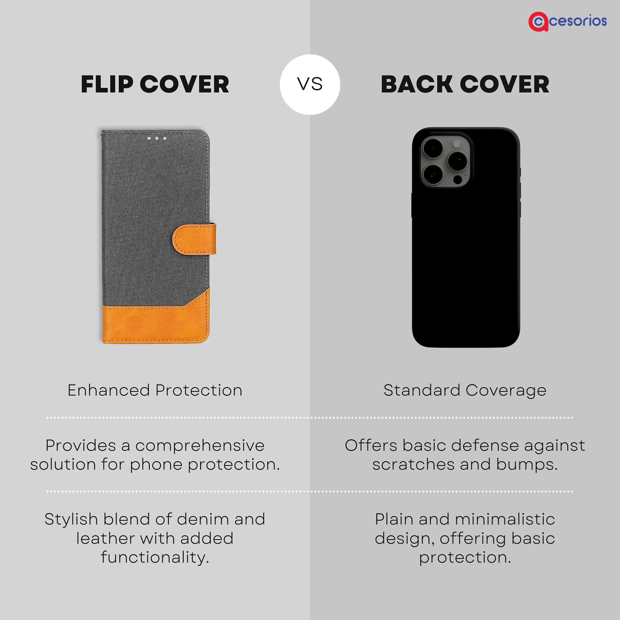 Accesorios Realme X7 denim flip cover – Grey – Image 8 #color_grey